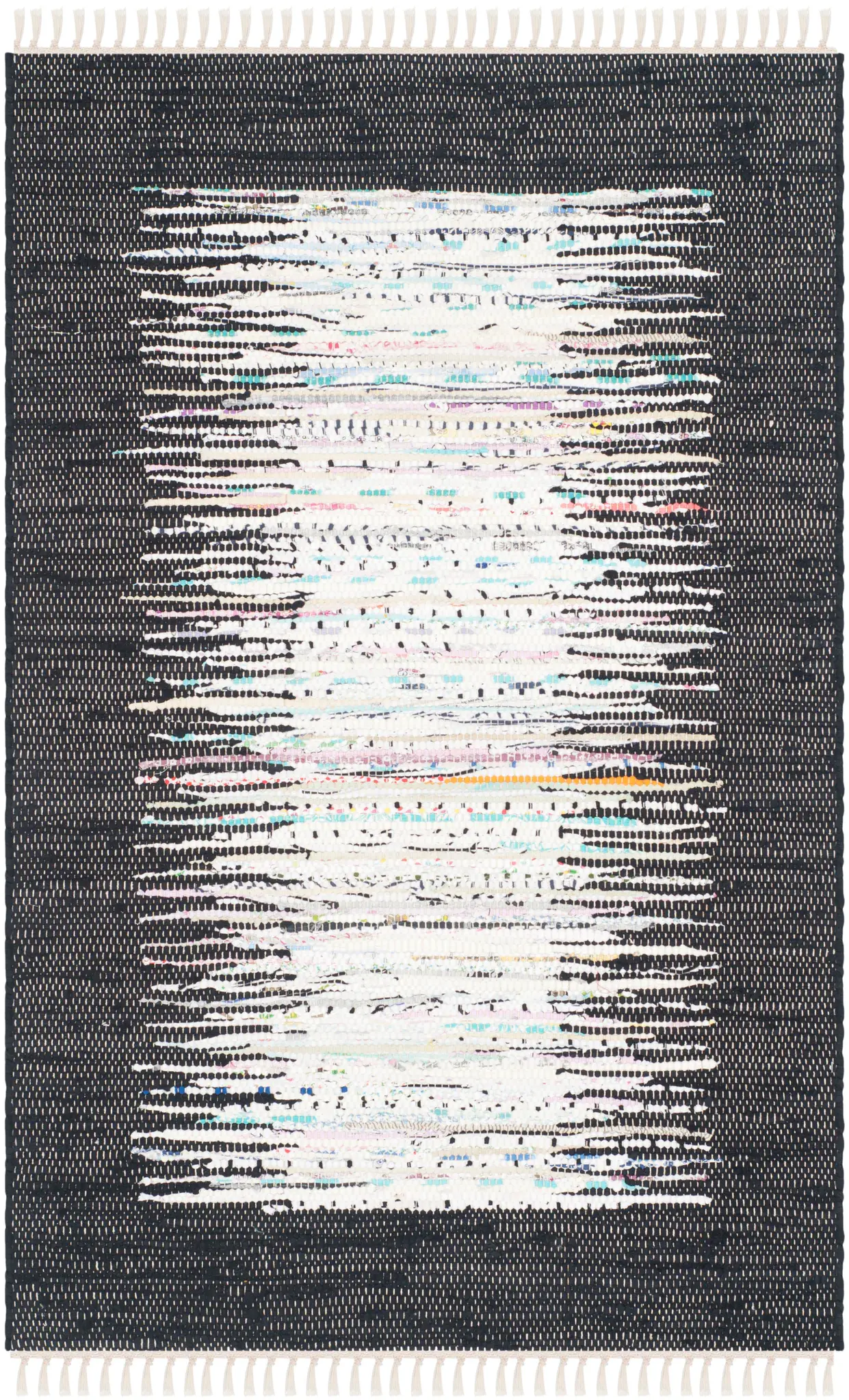 Montauk Bordered Stripe Hand-Woven Cotton Rug