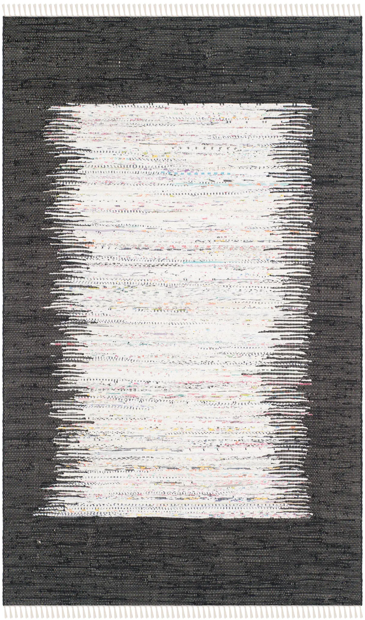 Montauk Bordered Stripe Hand-Woven Cotton Rug