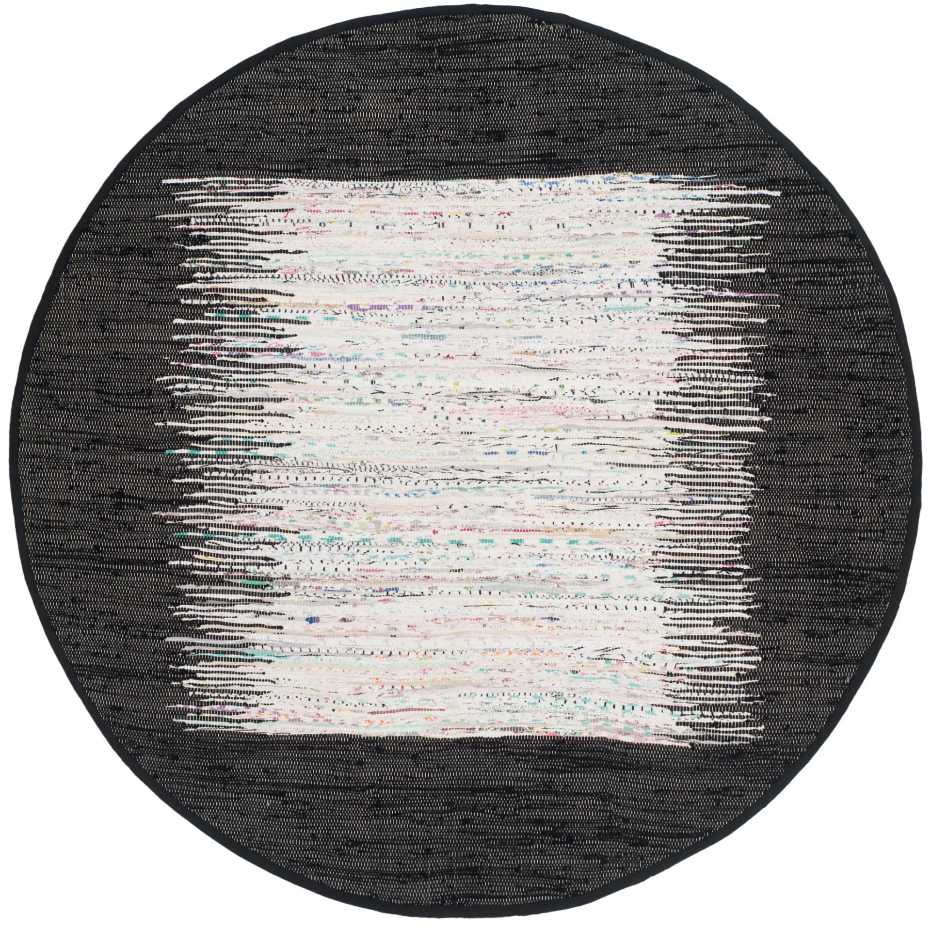 Montauk Bordered Stripe Hand-Woven Cotton Rug