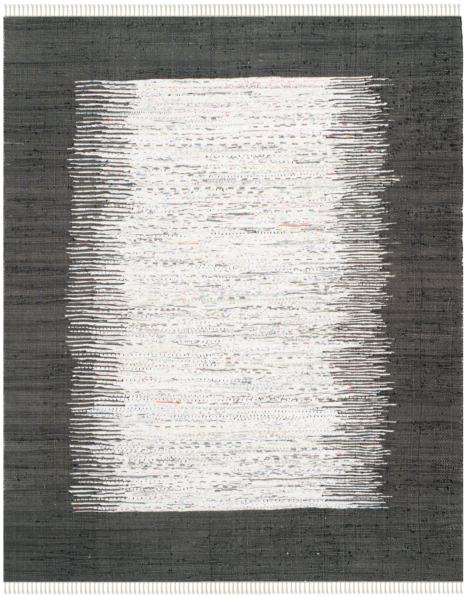 Montauk Bordered Stripe Hand-Woven Cotton Rug
