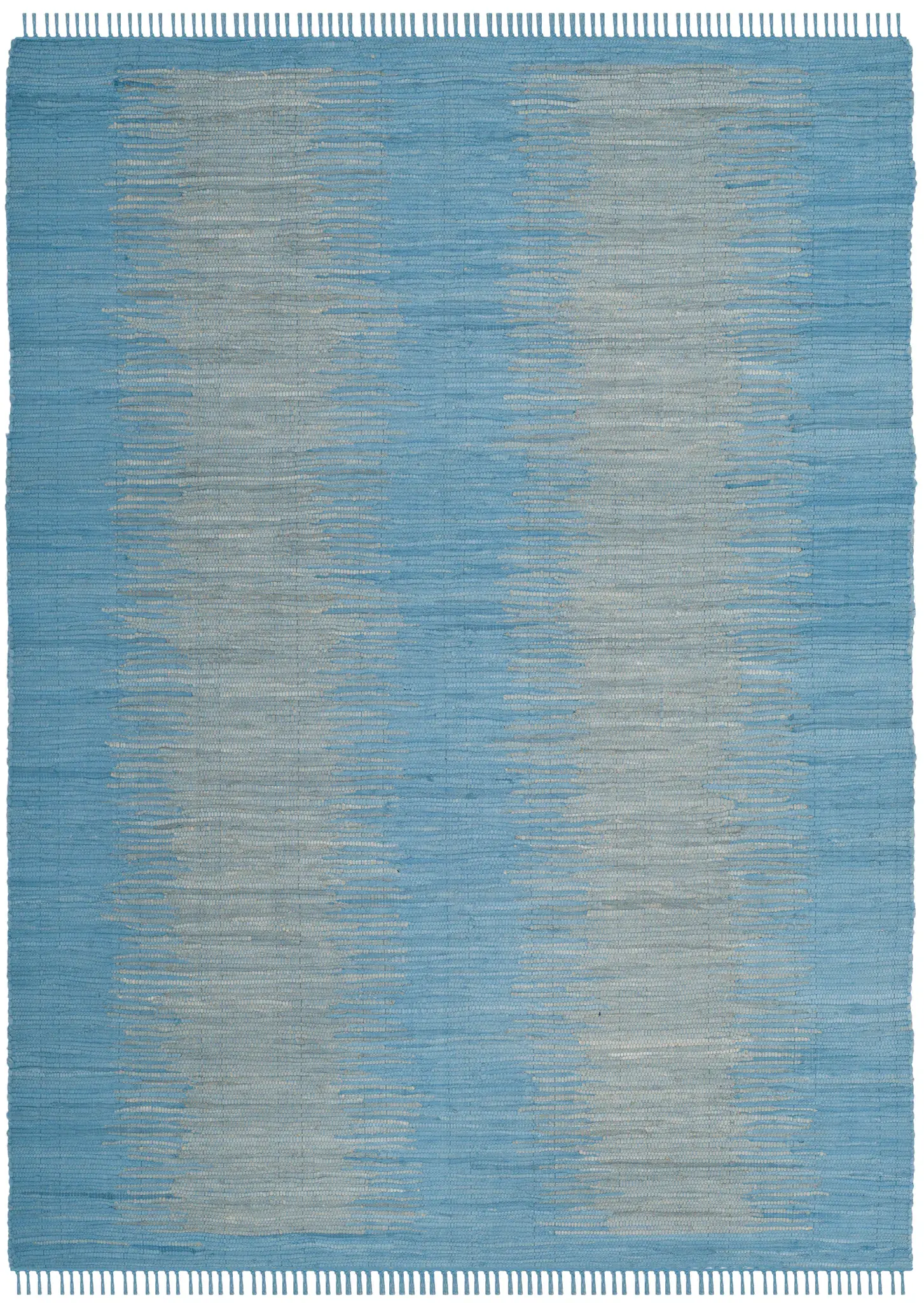 Montauk Feathered Stripe Hand-Woven Cotton Rug