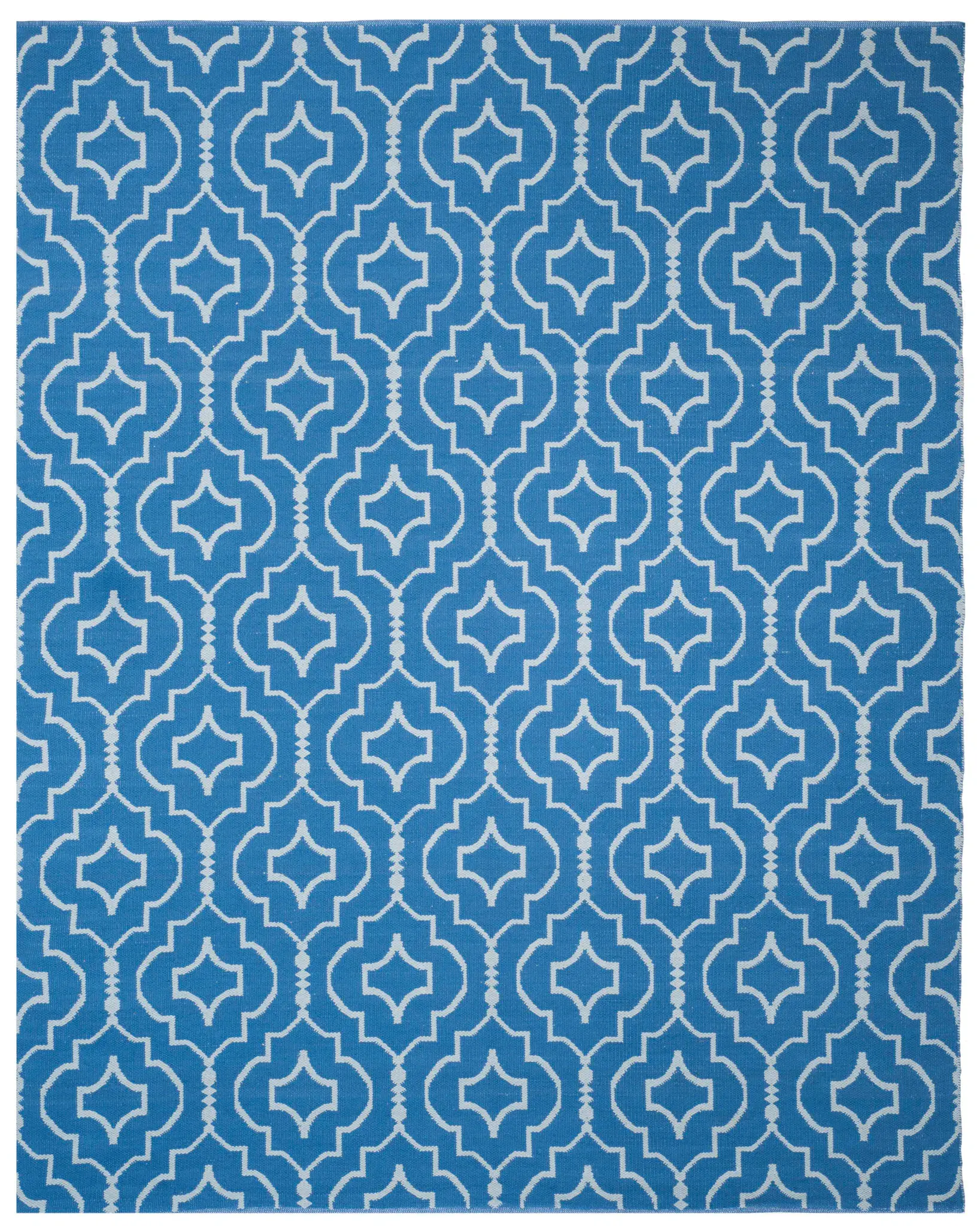 Montauk Nested Ogee Trellis Hand-Woven Cotton Rug