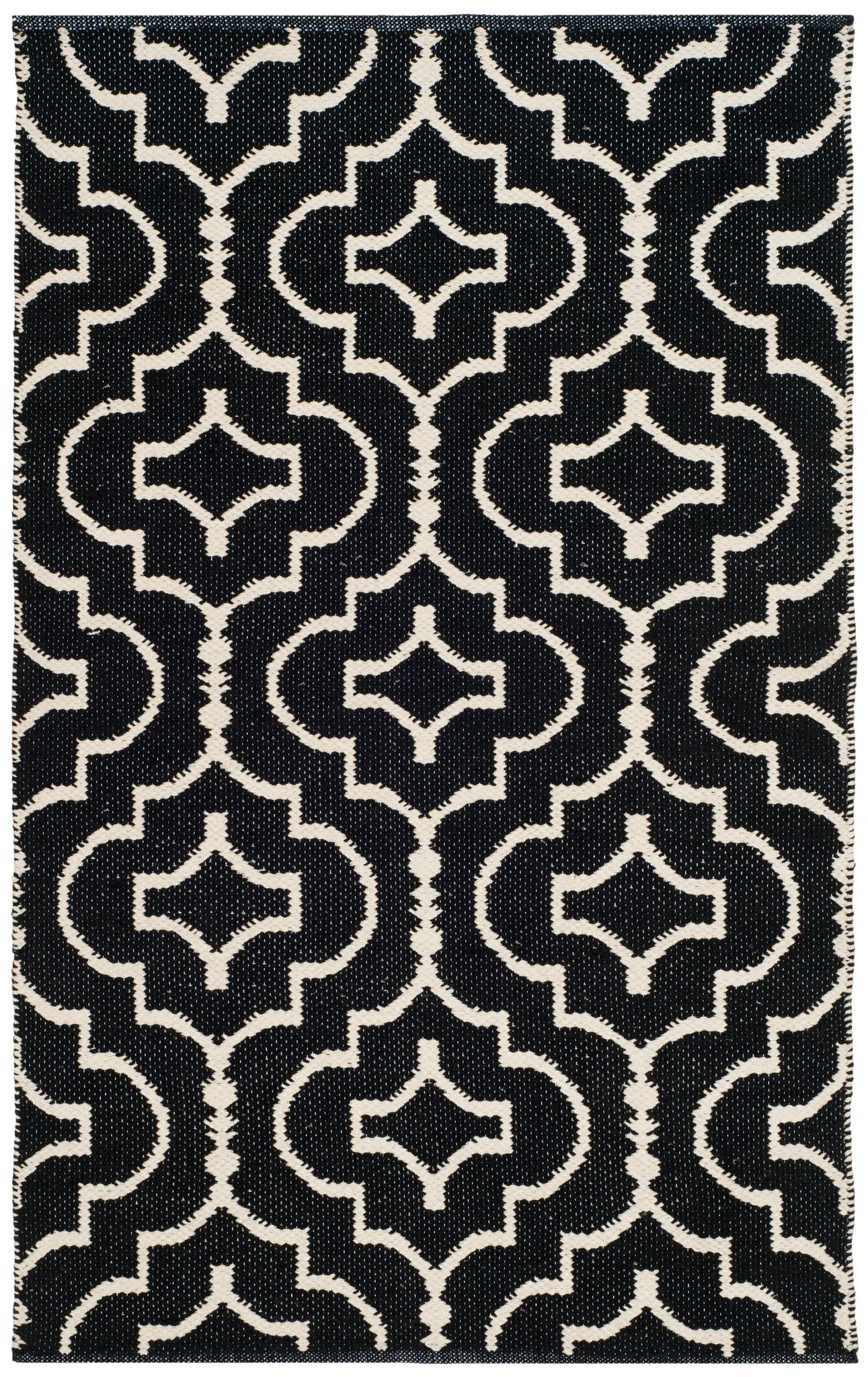Montauk Nested Ogee Trellis Hand-Woven Cotton Rug
