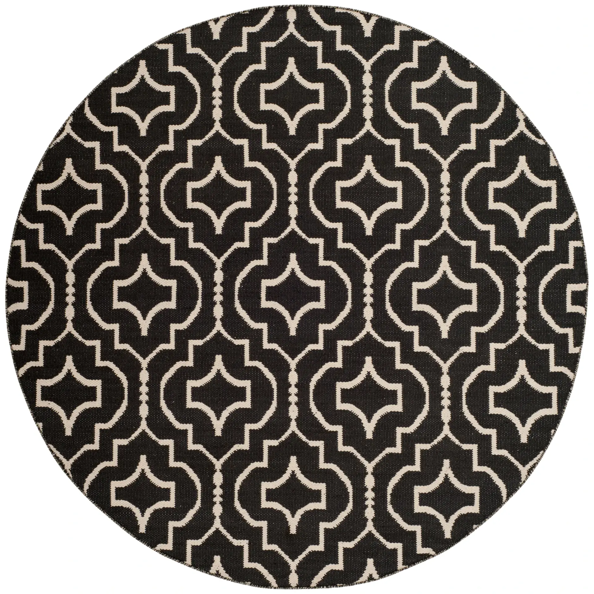 Montauk Nested Ogee Trellis Hand-Woven Cotton Rug