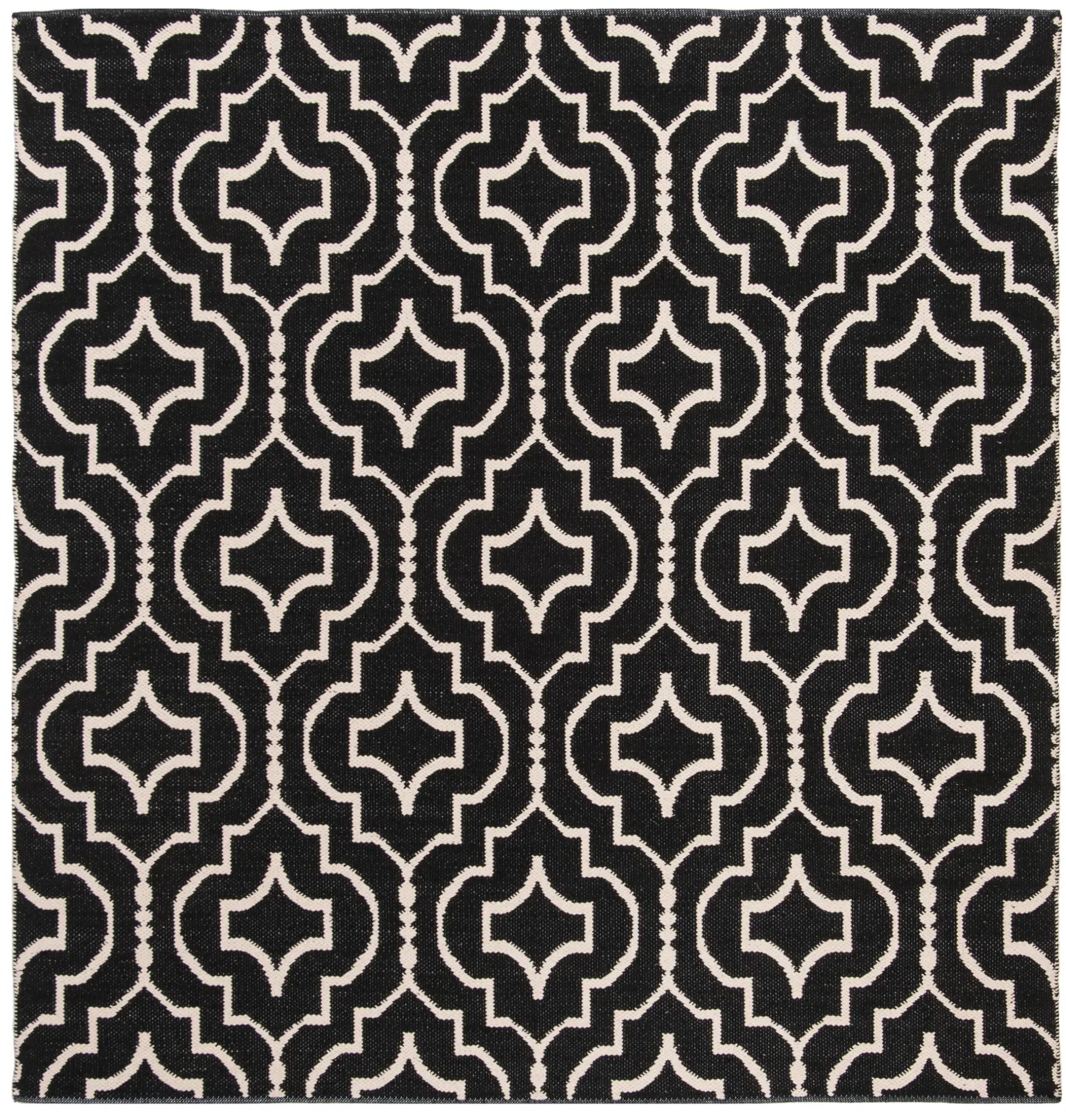 Montauk Nested Ogee Trellis Hand-Woven Cotton Rug