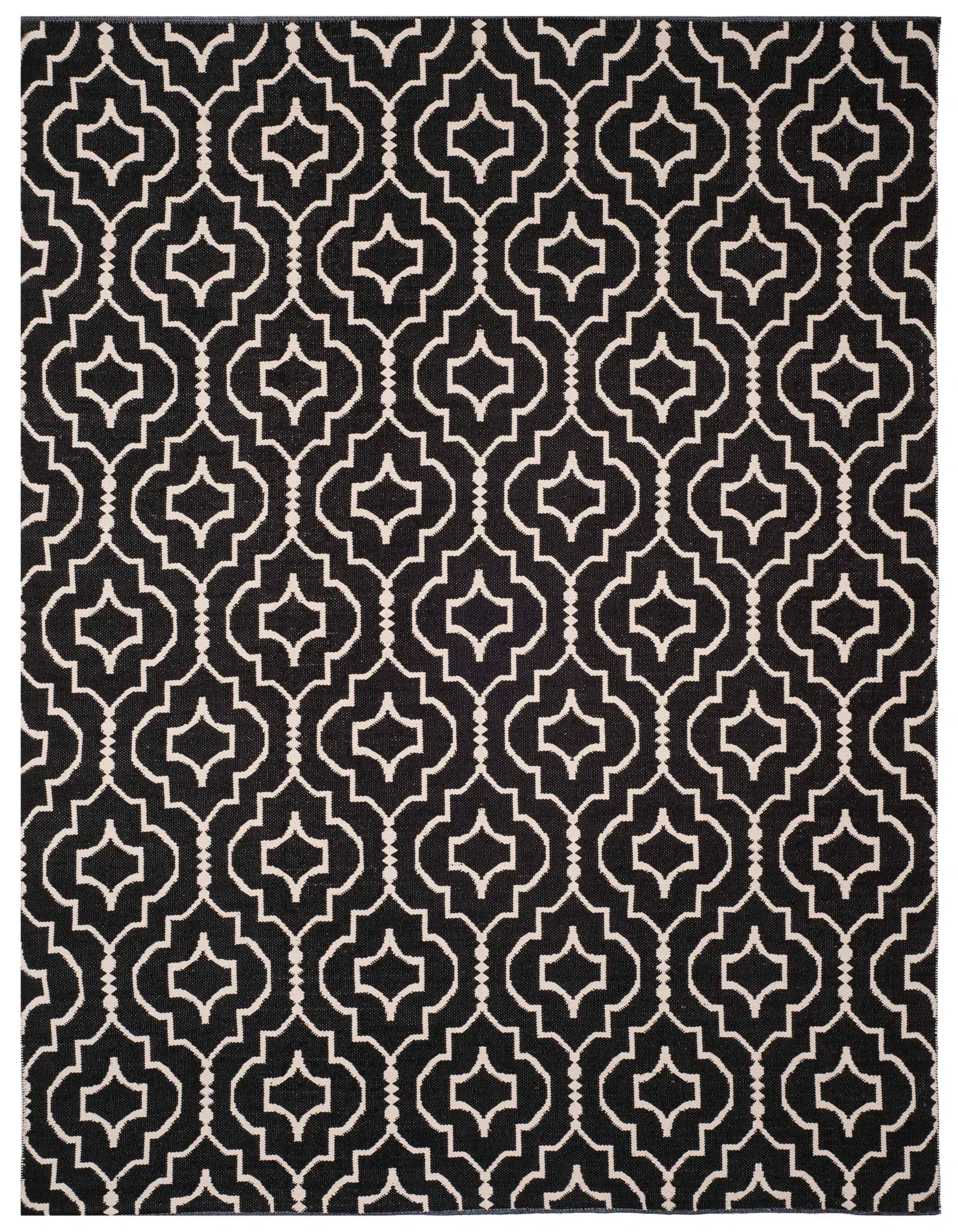 Montauk Nested Ogee Trellis Hand-Woven Cotton Rug