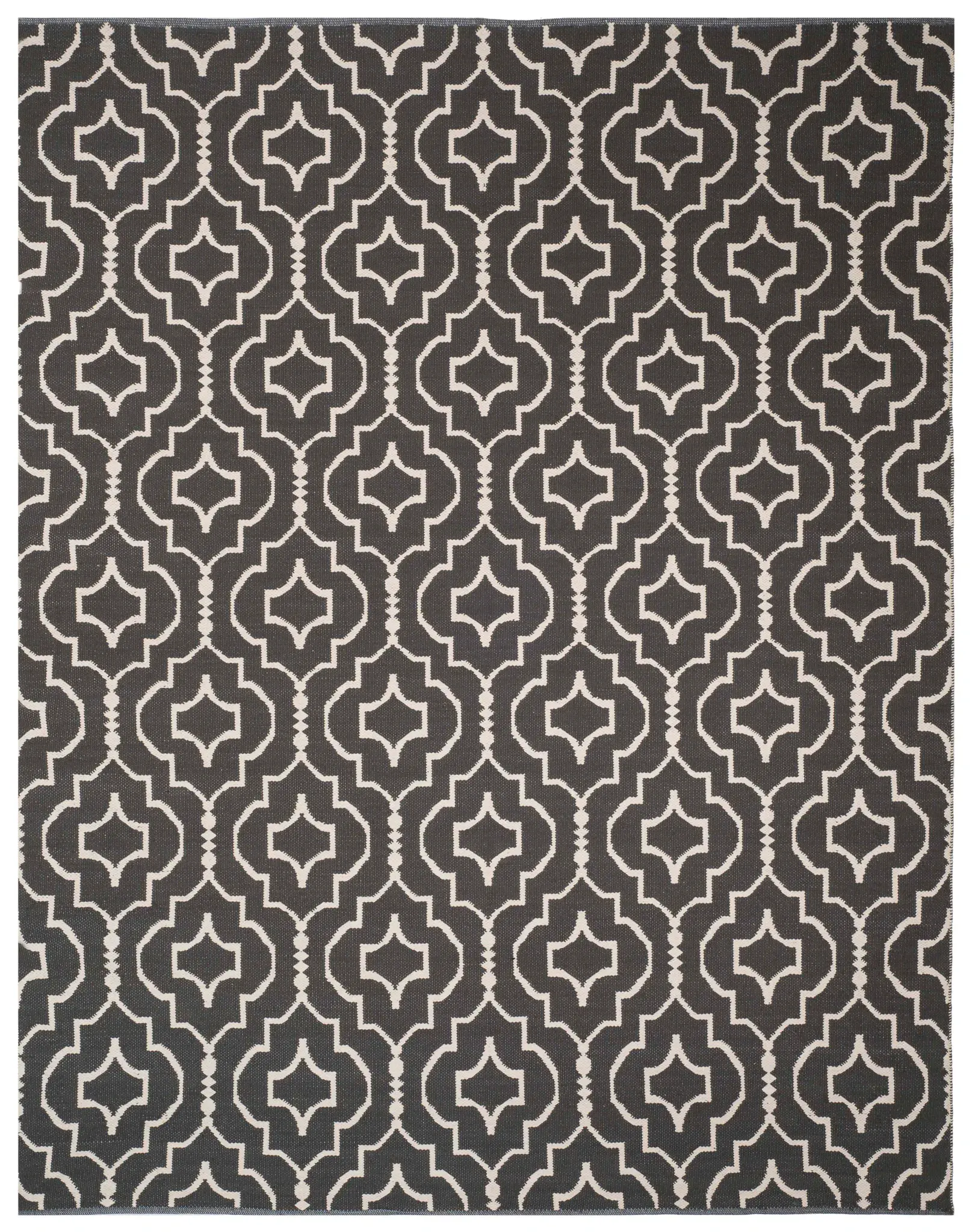 Montauk Nested Ogee Trellis Hand-Woven Cotton Rug