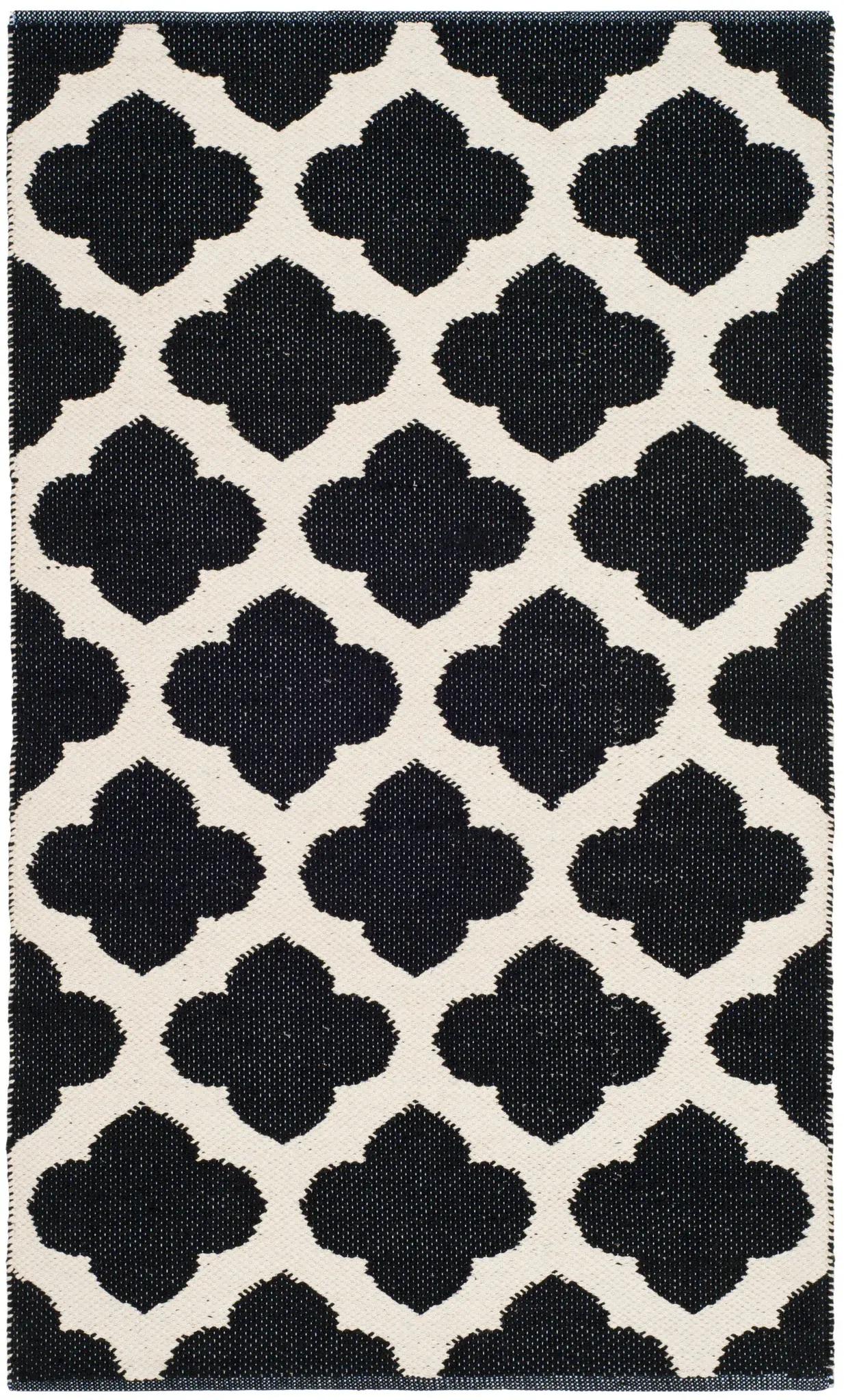 Montauk Quatrefoil Trellis Hand-Woven Cotton Rug