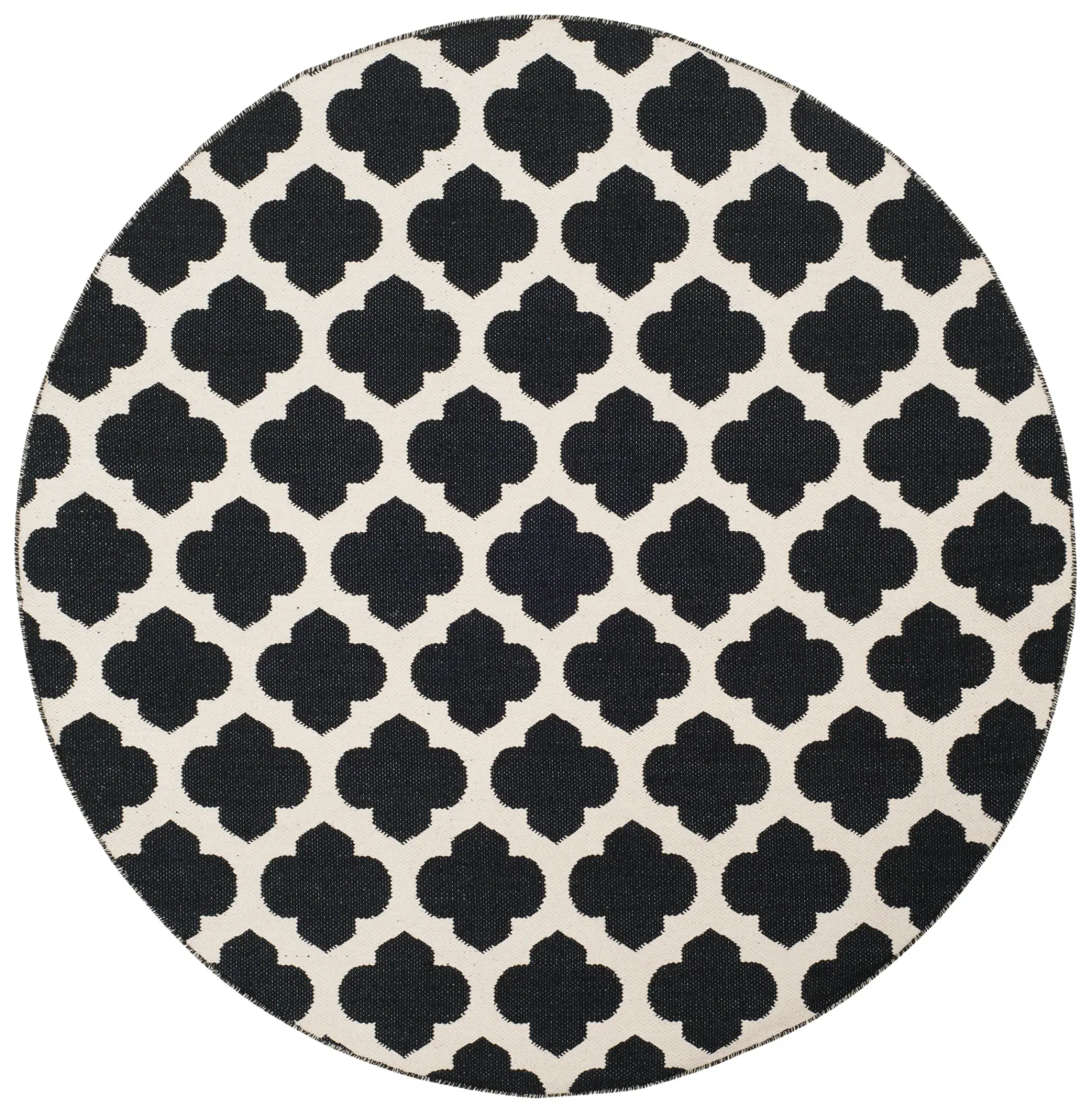 Montauk Quatrefoil Trellis Hand-Woven Cotton Rug
