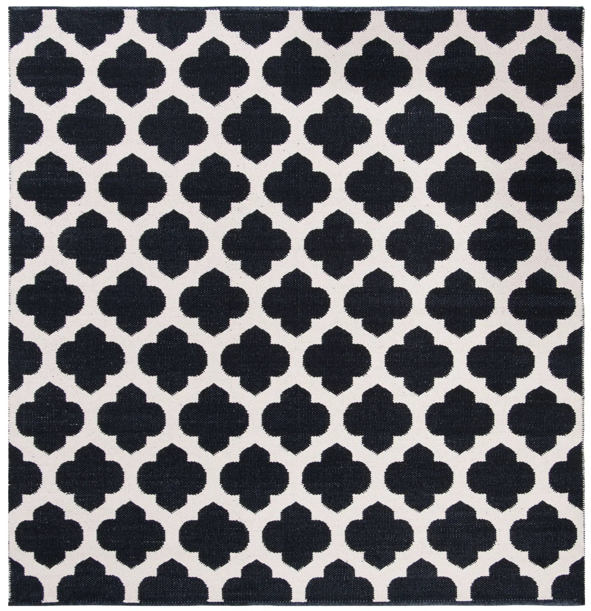 Montauk Quatrefoil Trellis Hand-Woven Cotton Rug