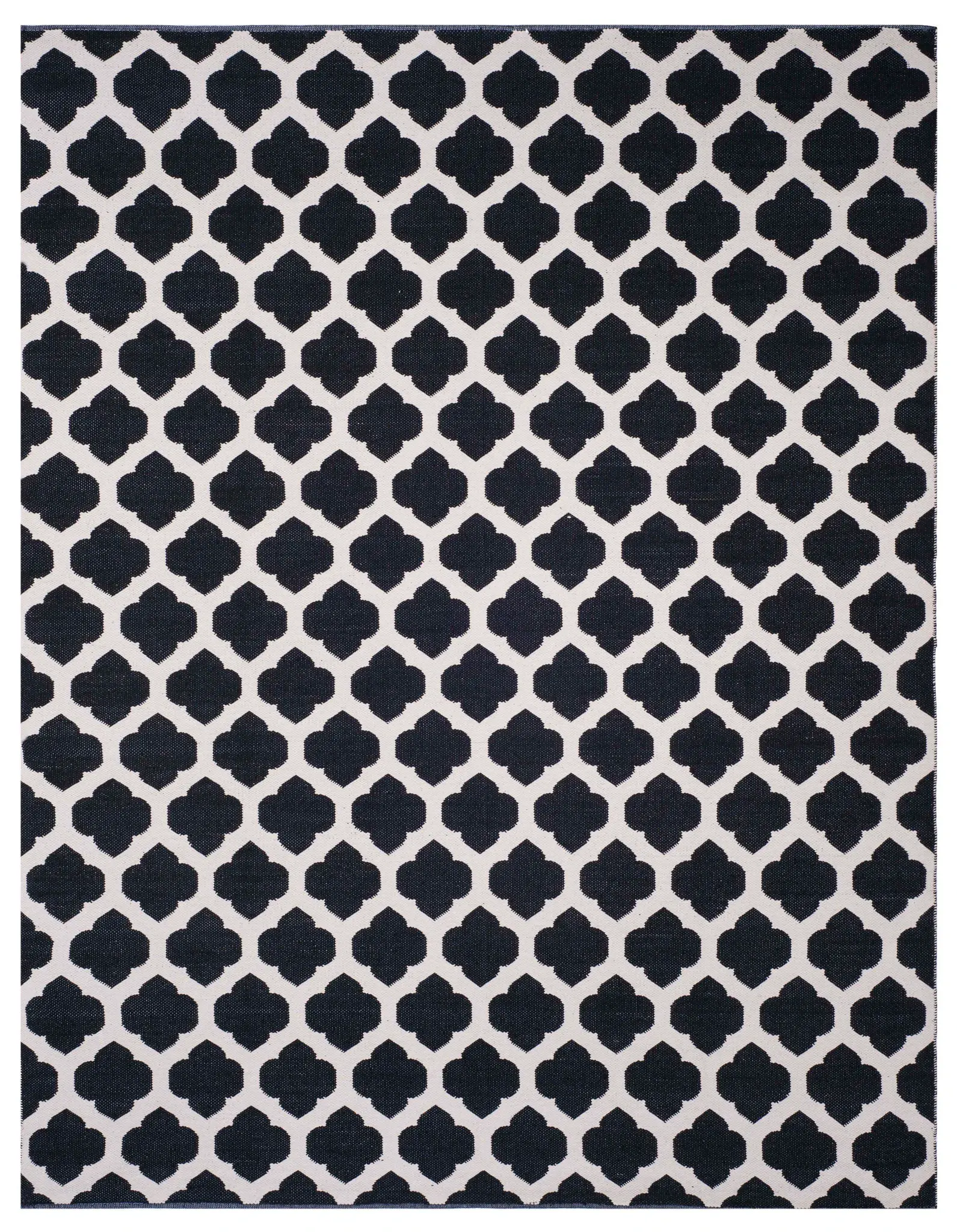 Montauk Quatrefoil Trellis Hand-Woven Cotton Rug