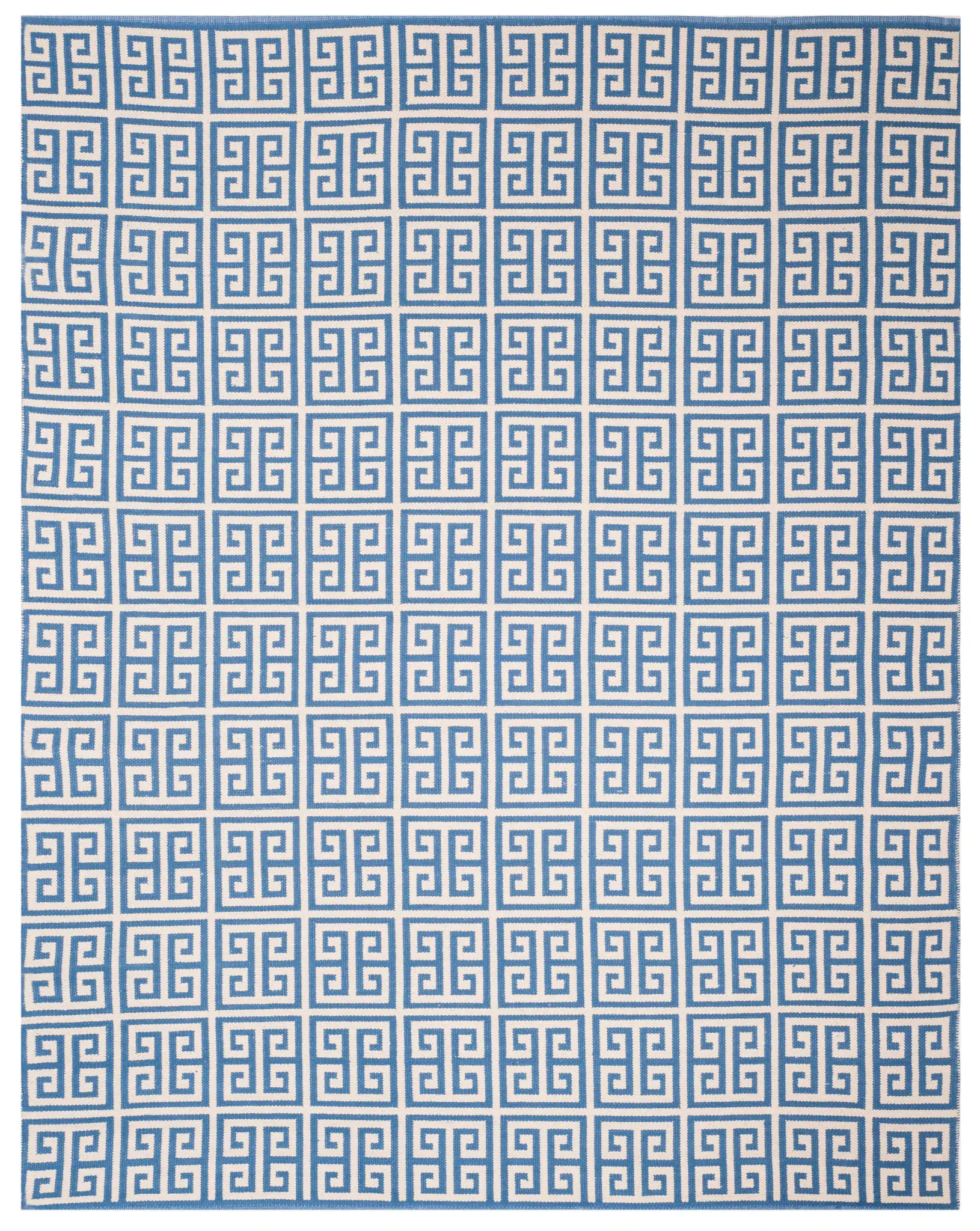 Montauk Greek Key Hand-Woven Cotton Rug
