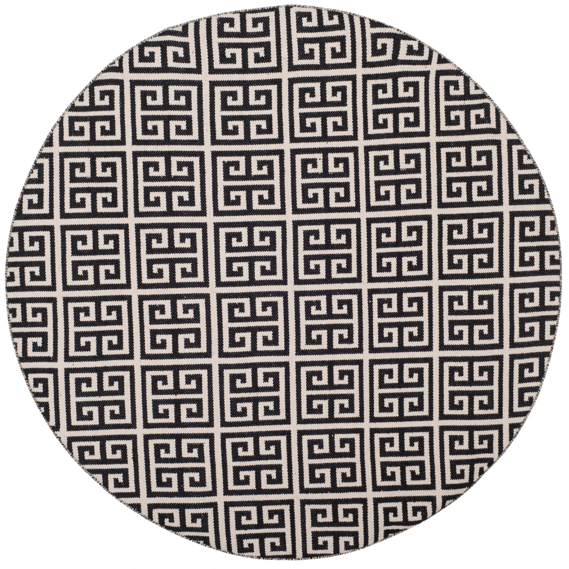 Montauk Greek Key Hand-Woven Cotton Rug
