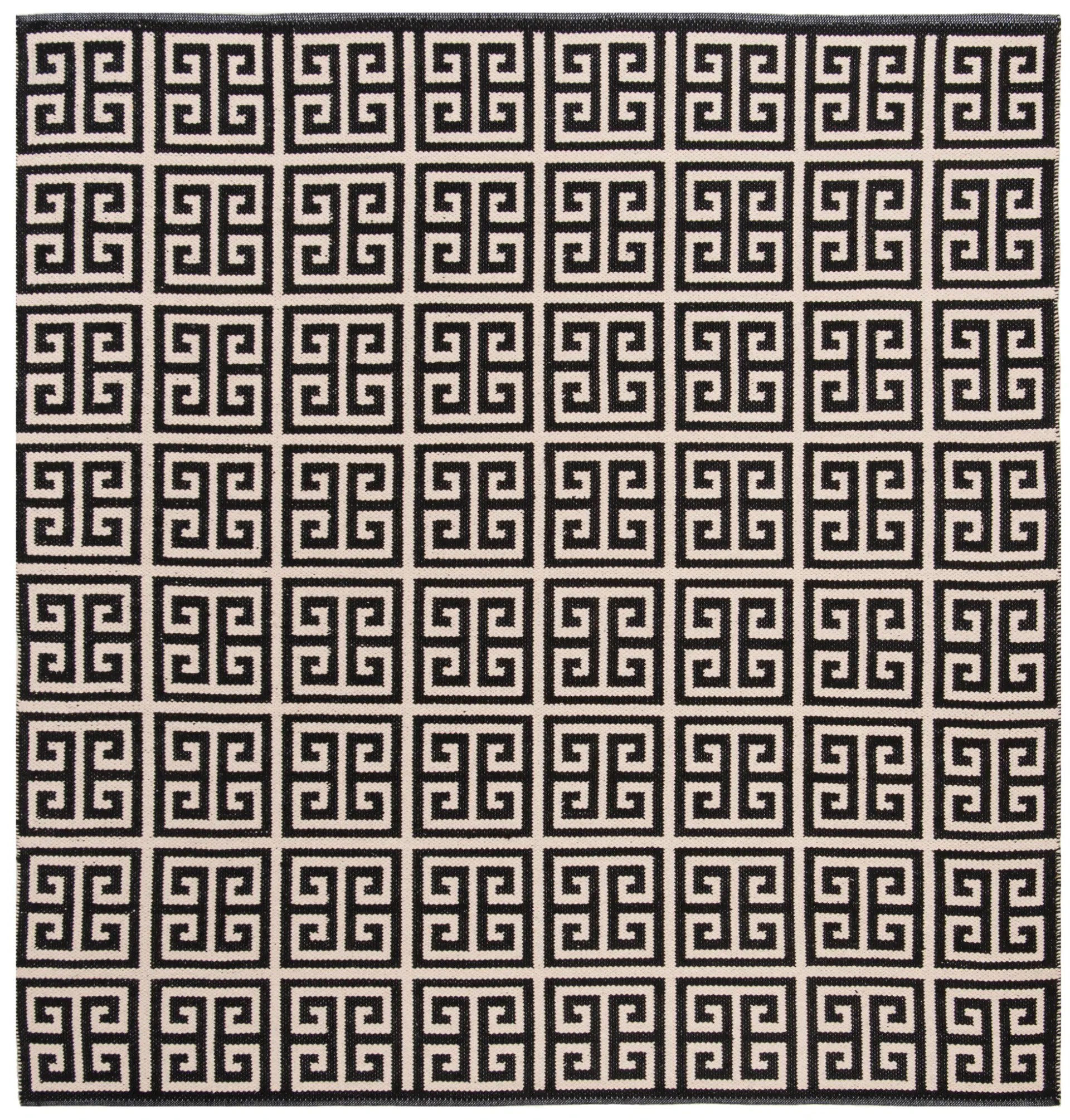 Montauk Greek Key Hand-Woven Cotton Rug
