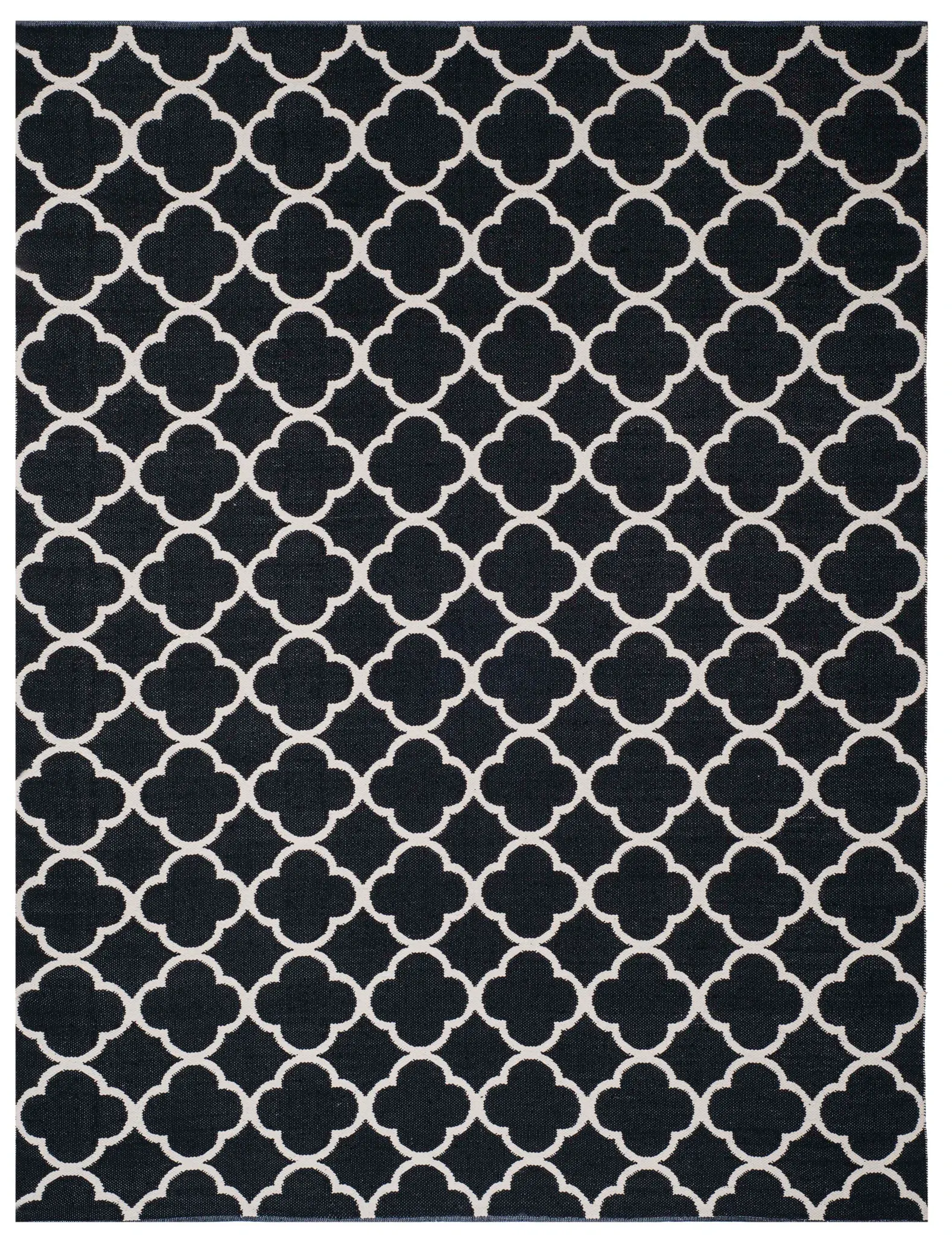 Montauk Quatrefoil Trellis Hand-Woven Cotton Rug