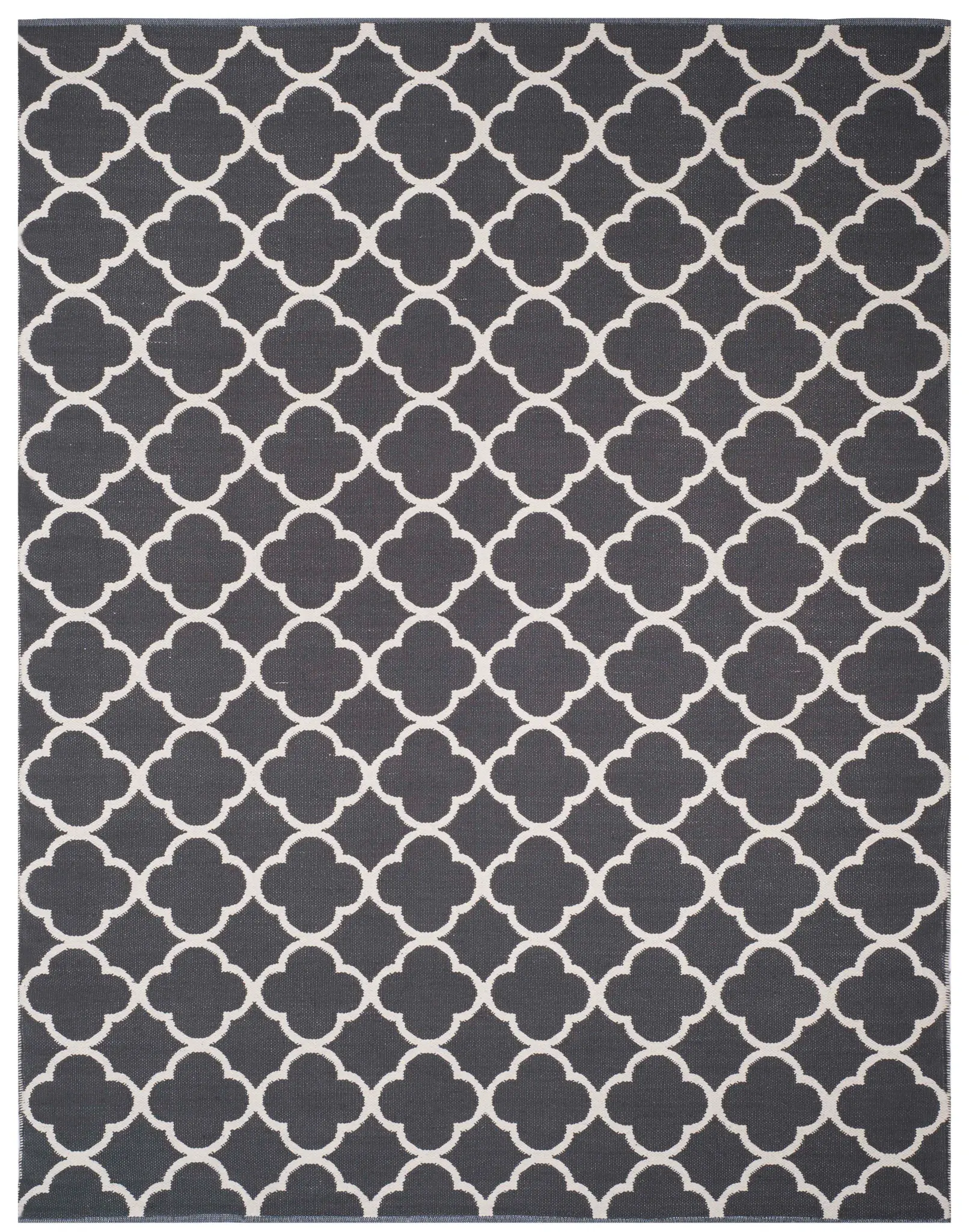 Montauk Quatrefoil Trellis Hand-Woven Cotton Rug