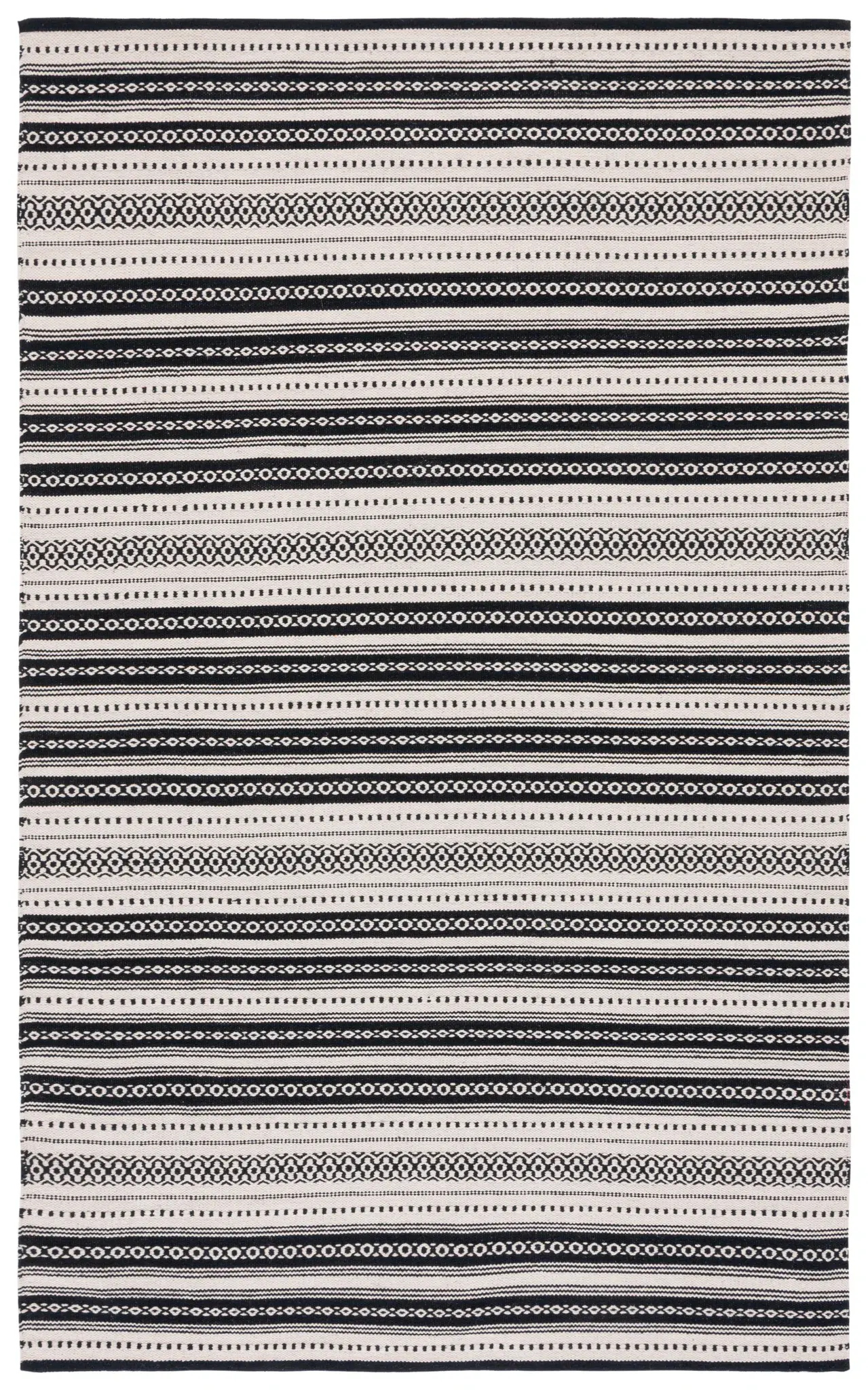 Montauk Patterned Stripe Flatweave Cotton Rug