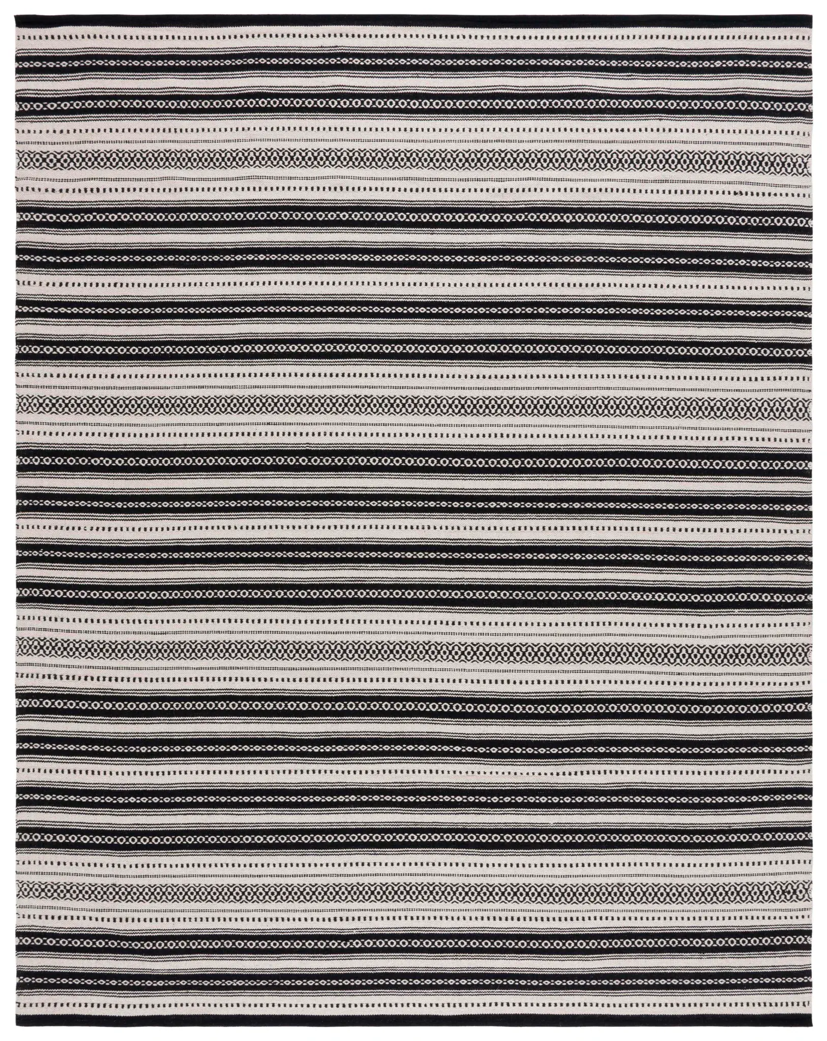 Montauk Patterned Stripe Flatweave Cotton Rug