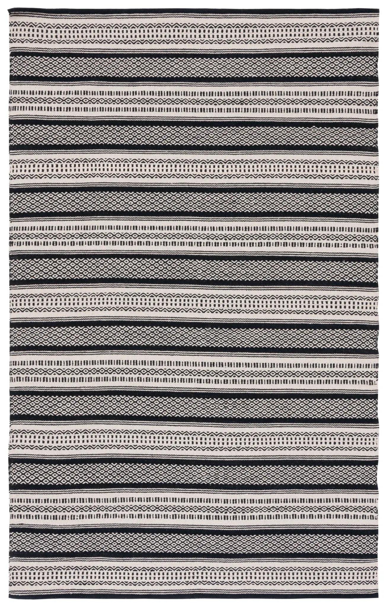 Montauk Banded Diamond Flatweave Cotton Rug