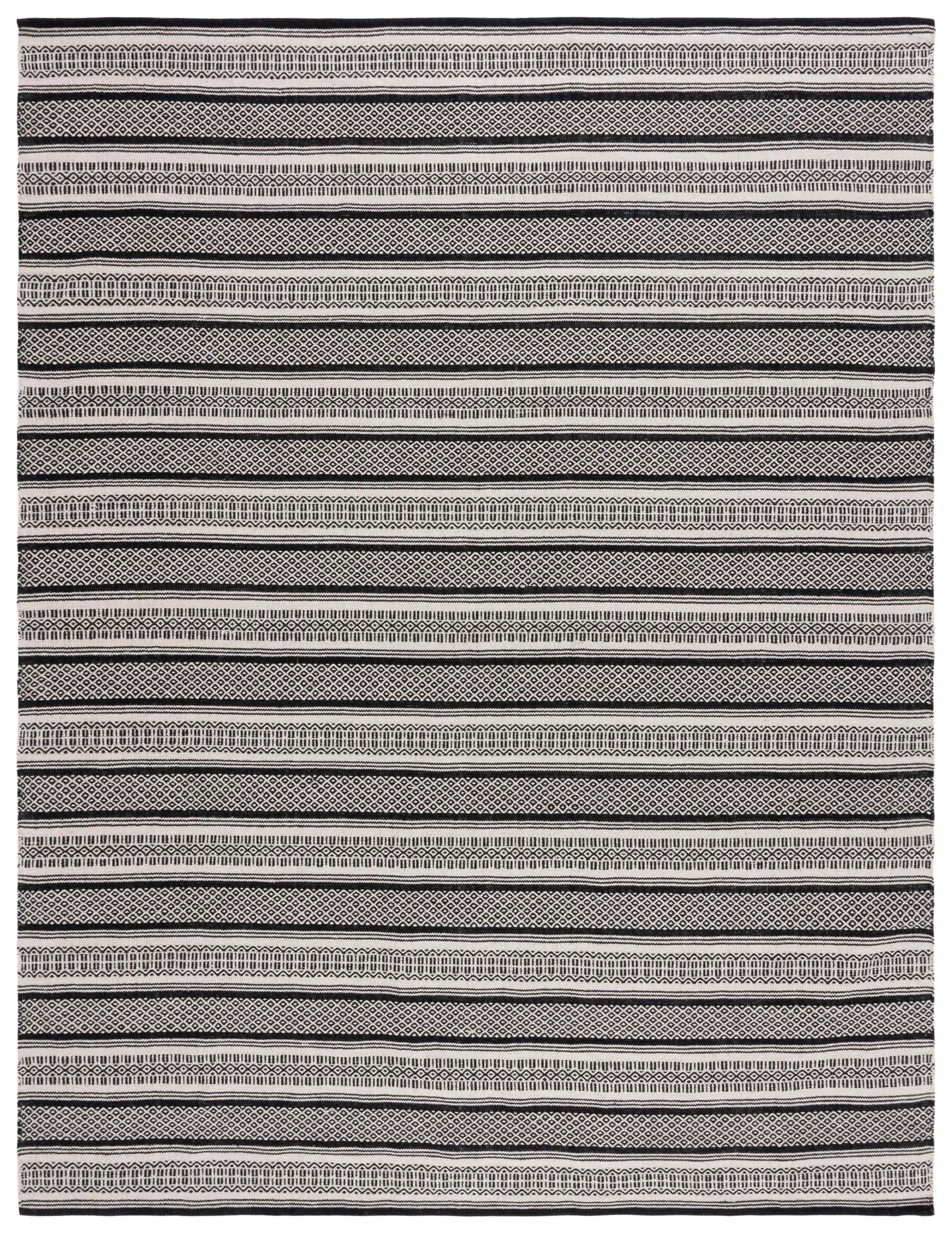 Montauk Banded Diamond Flatweave Cotton Rug