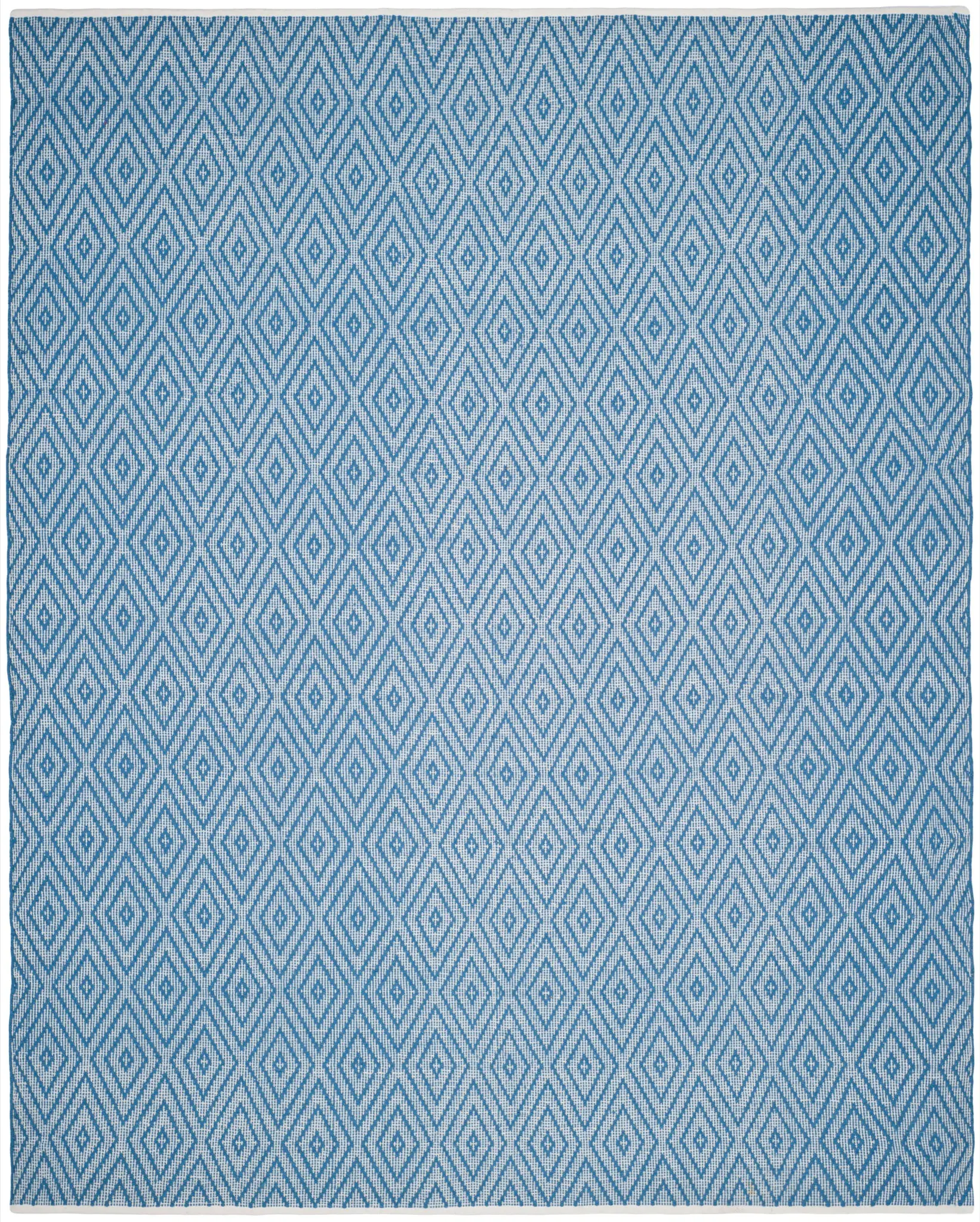 Montauk Repeating Diamond Hand-Woven Cotton Rug