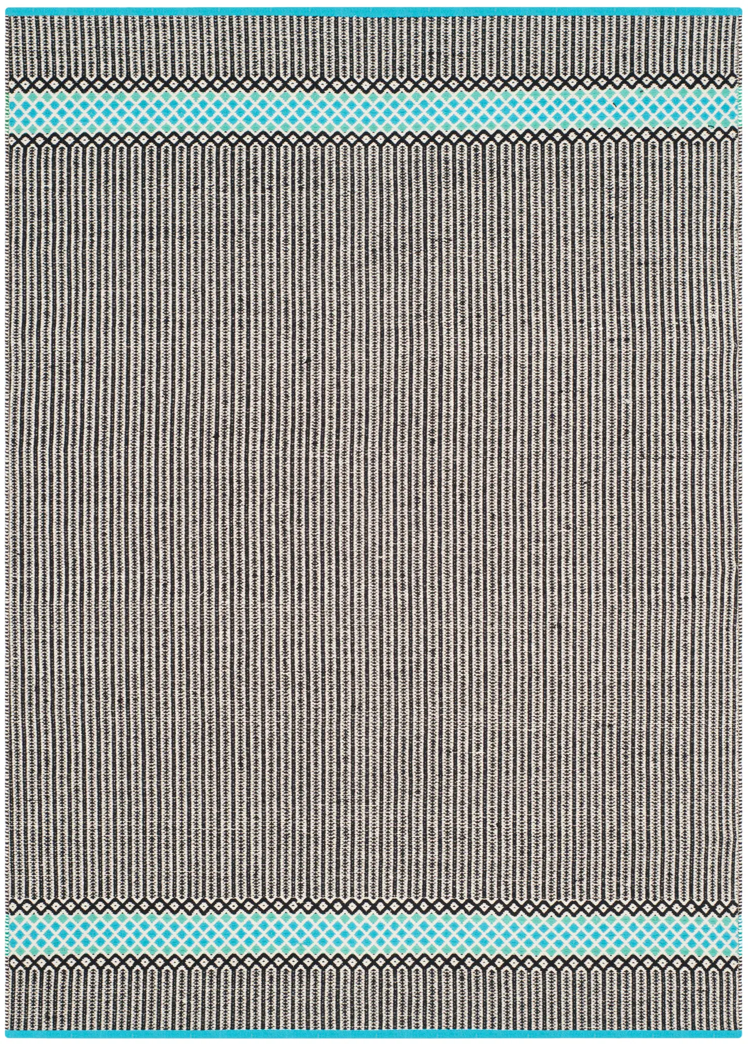 Montauk Linear Diamond Banded Hand-Woven Cotton Rug