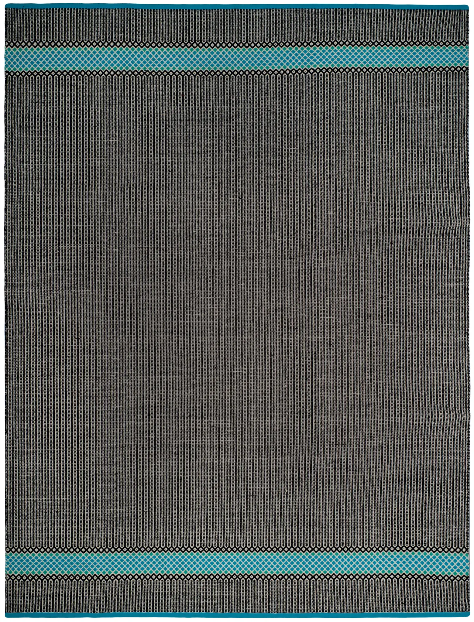 Montauk Linear Diamond Banded Hand-Woven Cotton Rug