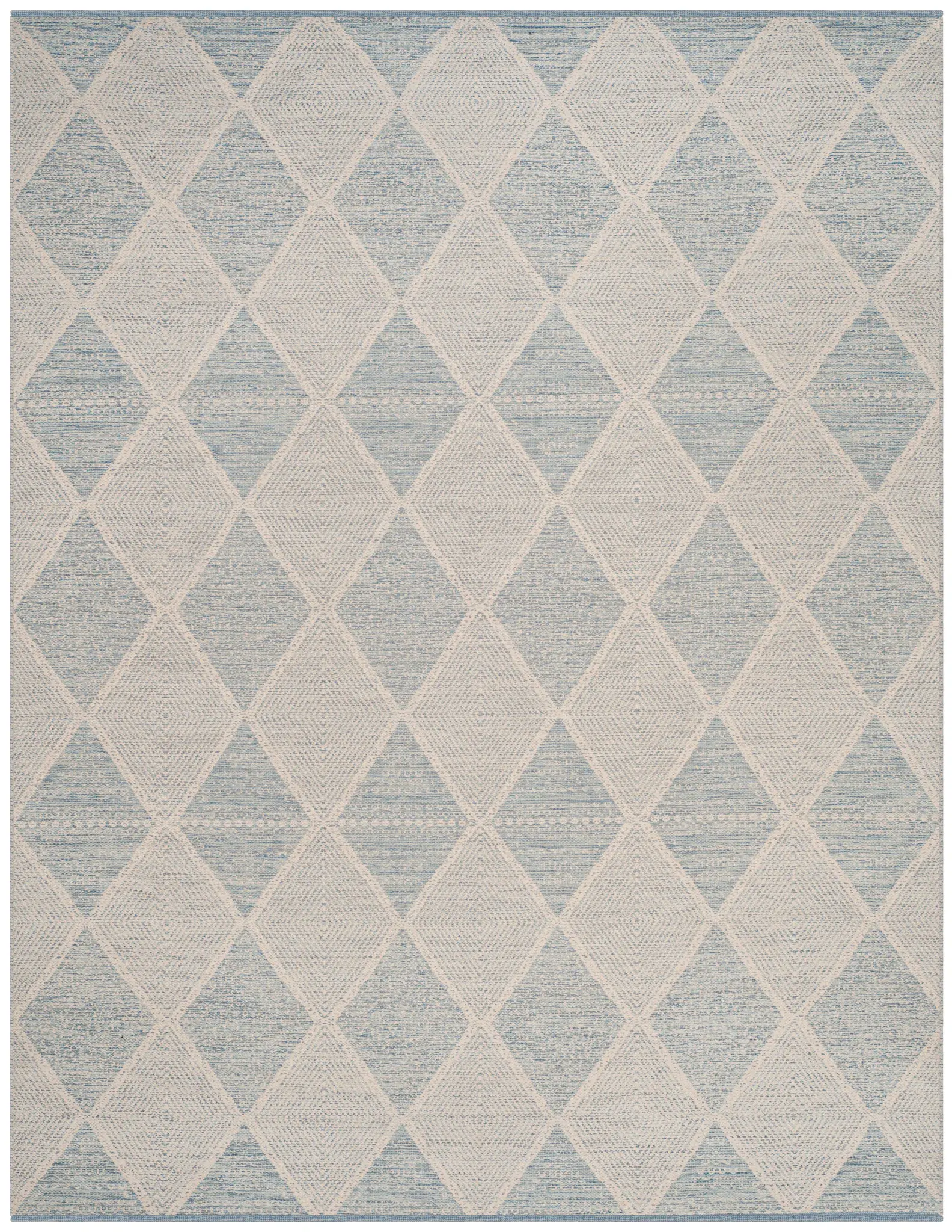 Montauk Elongated Diamond Hand-Woven Cotton Rug