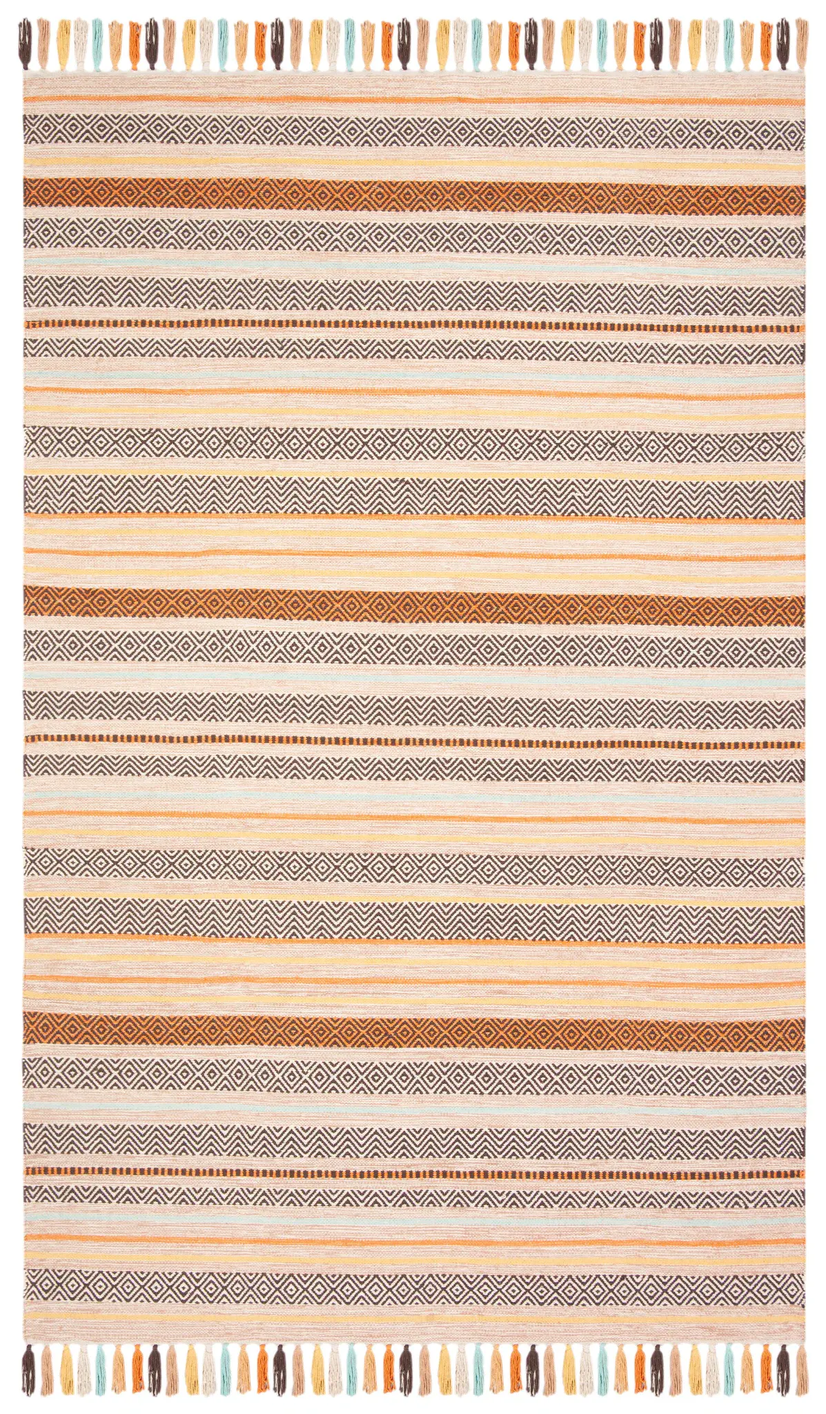 Montauk Banded Chevron Hand-Woven Cotton Rug