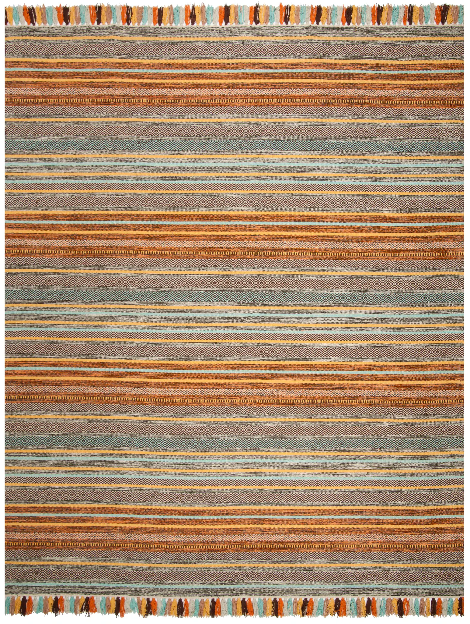 Montauk Banded Chevron Hand-Woven Cotton Rug