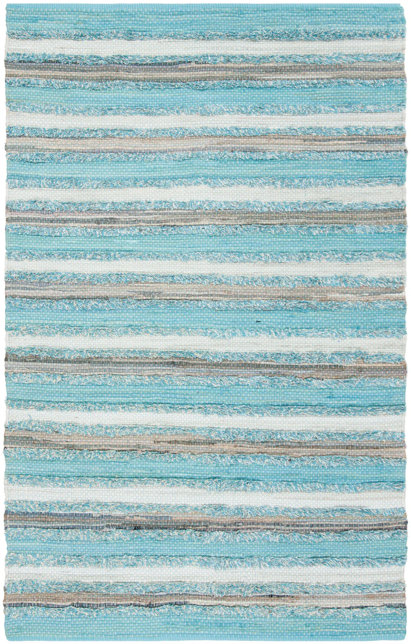 Montauk Frayed Stripe Hand-Woven Cotton Rug