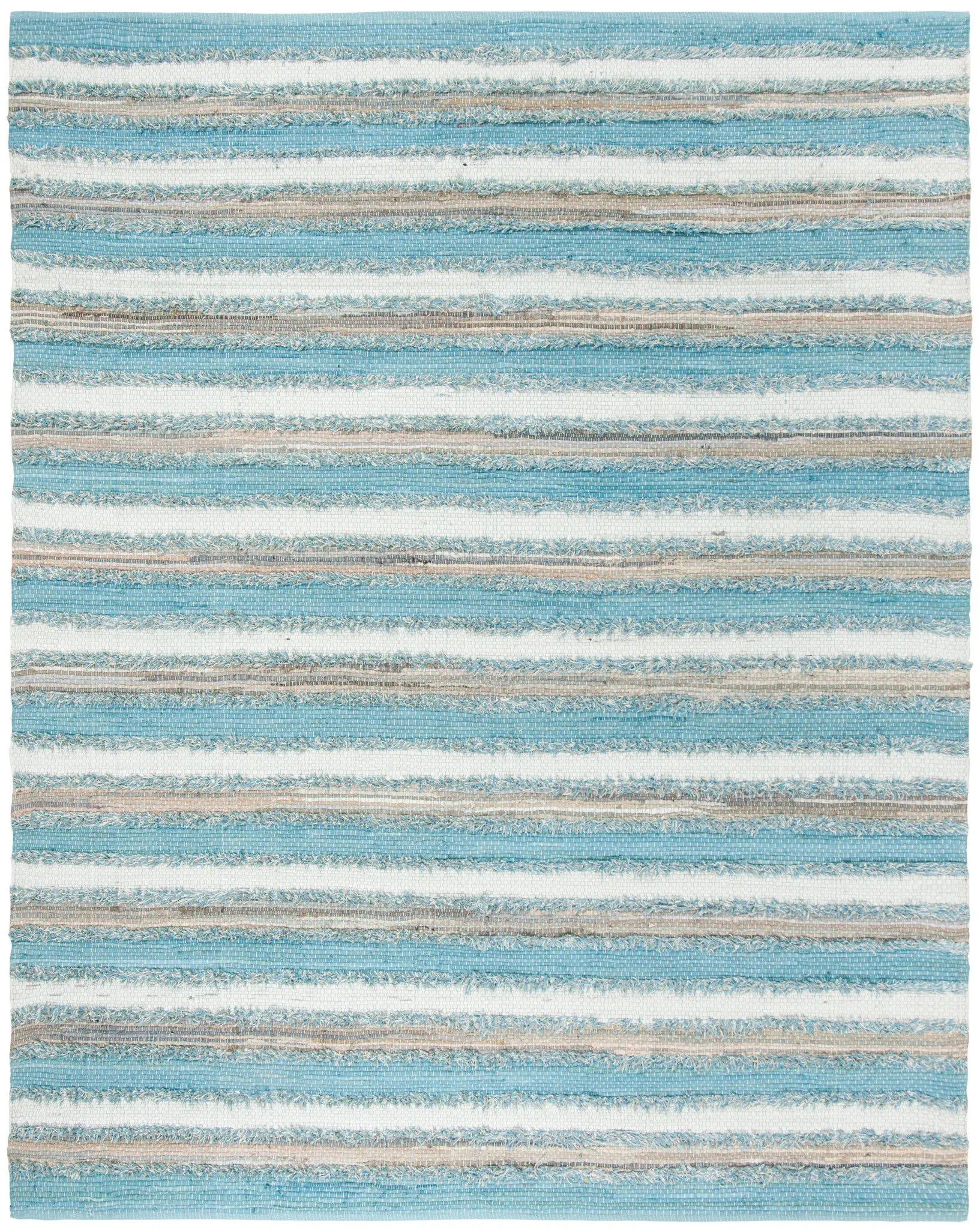 Montauk Frayed Stripe Hand-Woven Cotton Rug
