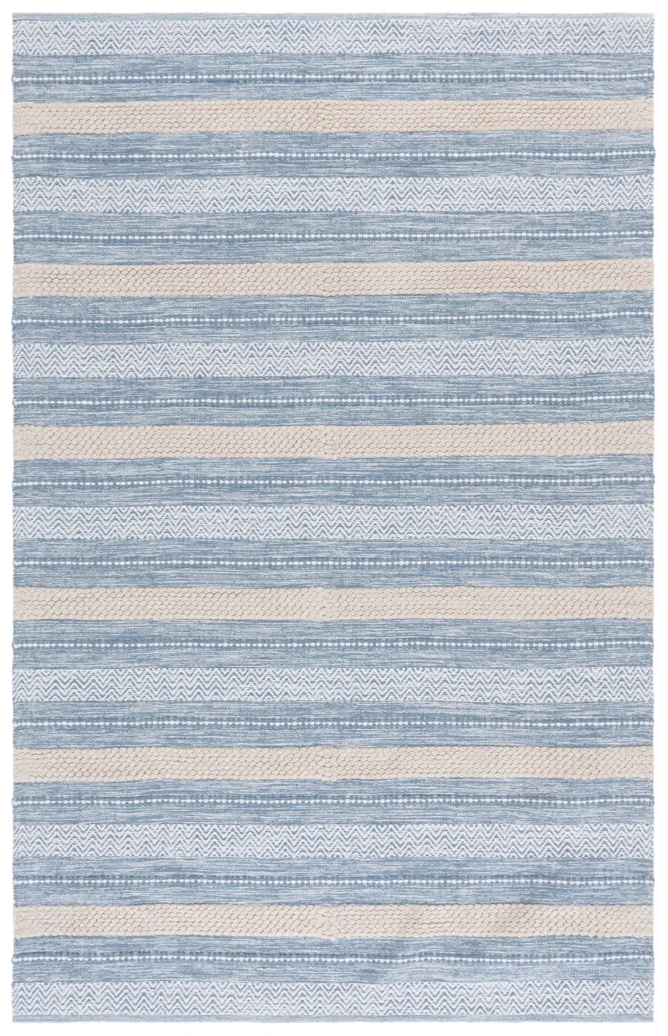 Montauk Textured Stripe Hand-Loomed Cotton Rug