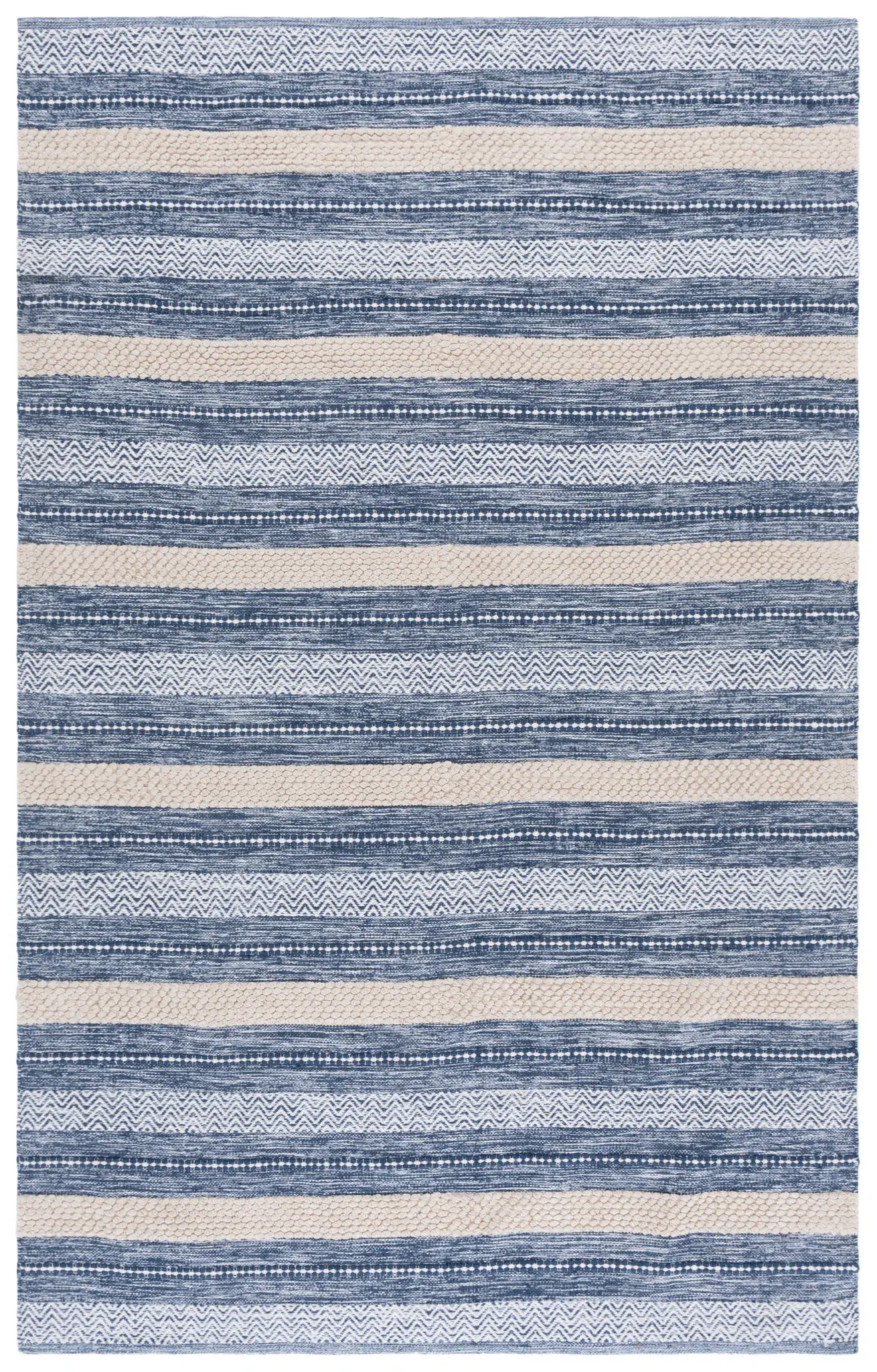 Montauk Textured Stripe Hand-Loomed Cotton Rug