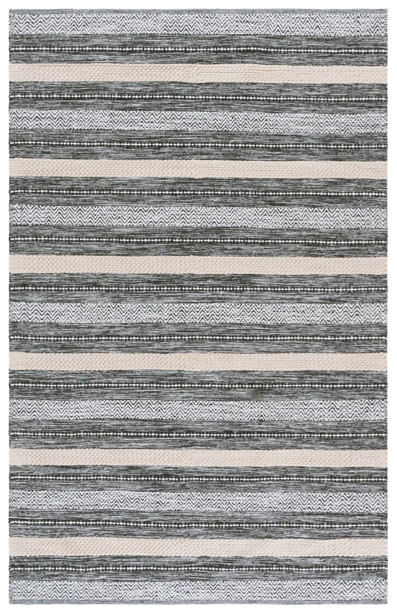 Montauk Textured Stripe Hand-Loomed Cotton Rug