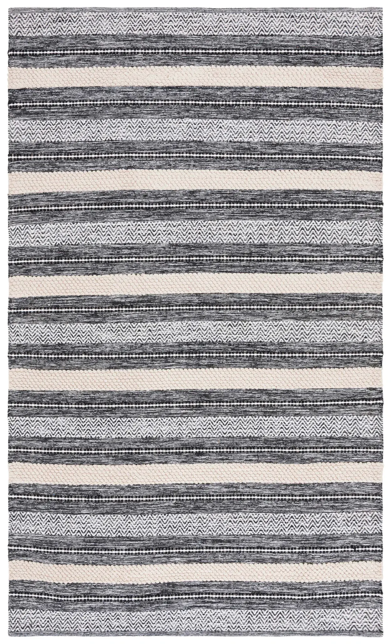 Montauk Textured Stripe Hand-Loomed Cotton Rug