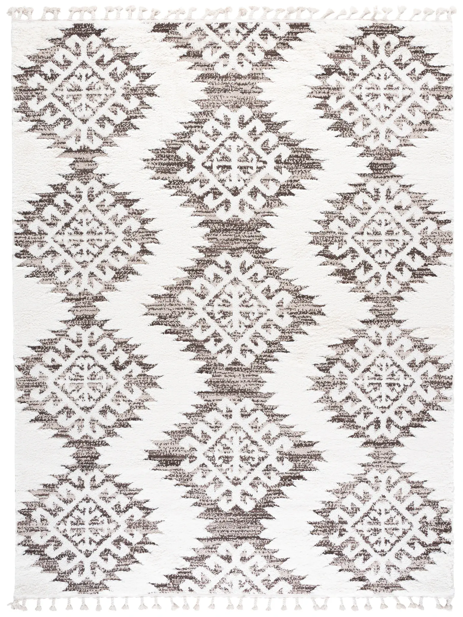 Moroccan Tassel Tribal Diamond Shag Rug