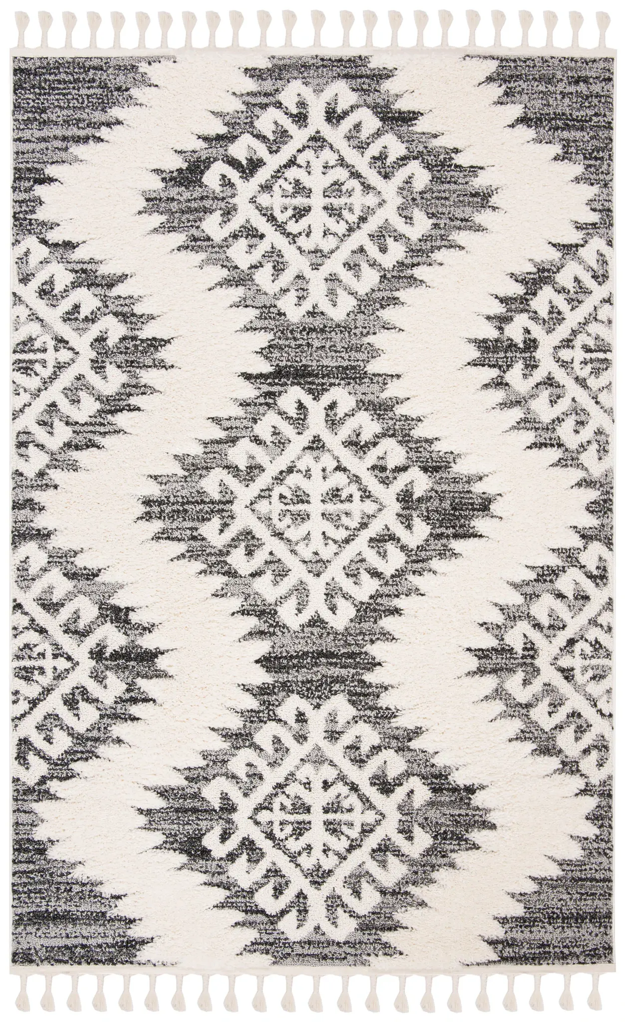 Moroccan Tassel Tribal Diamond Shag Rug
