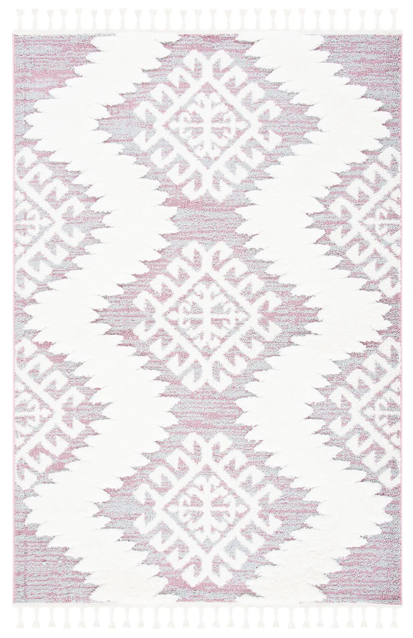 Moroccan Tassel Tribal Diamond Shag Rug
