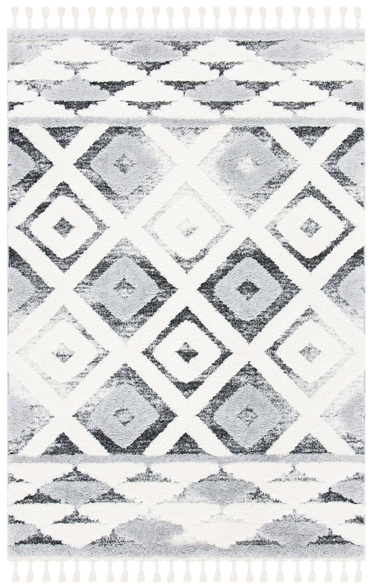 Moroccan Tassel Tahoe Tribal Diamond Shag Rug