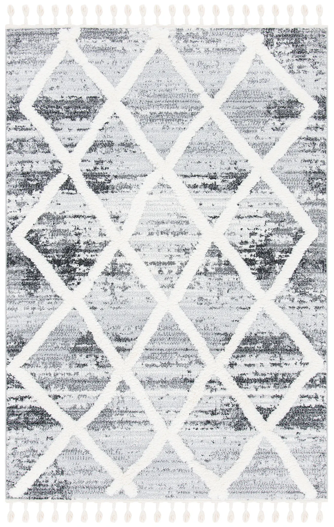 Moroccan Tassel Trellis Shag Rug