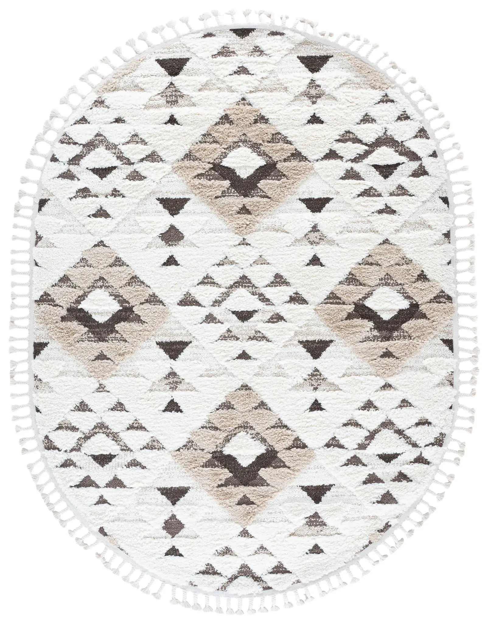 Moroccan Tassel Diamond Shag Rug