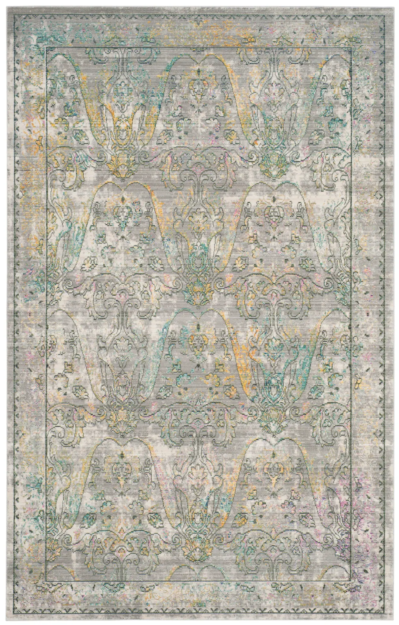 Mystique Faded Damask Rug
