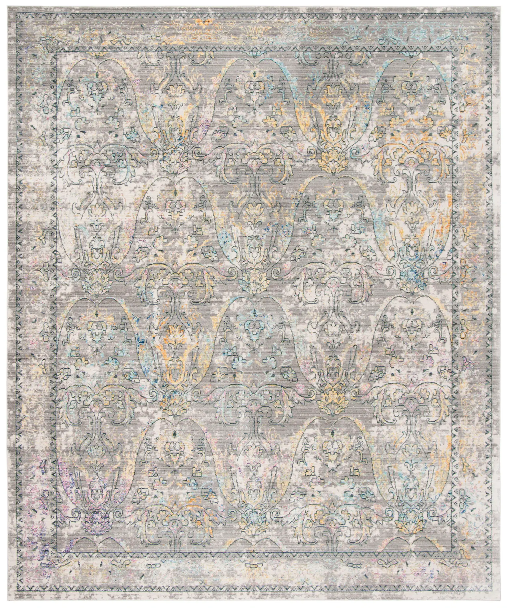 Mystique Faded Damask Rug