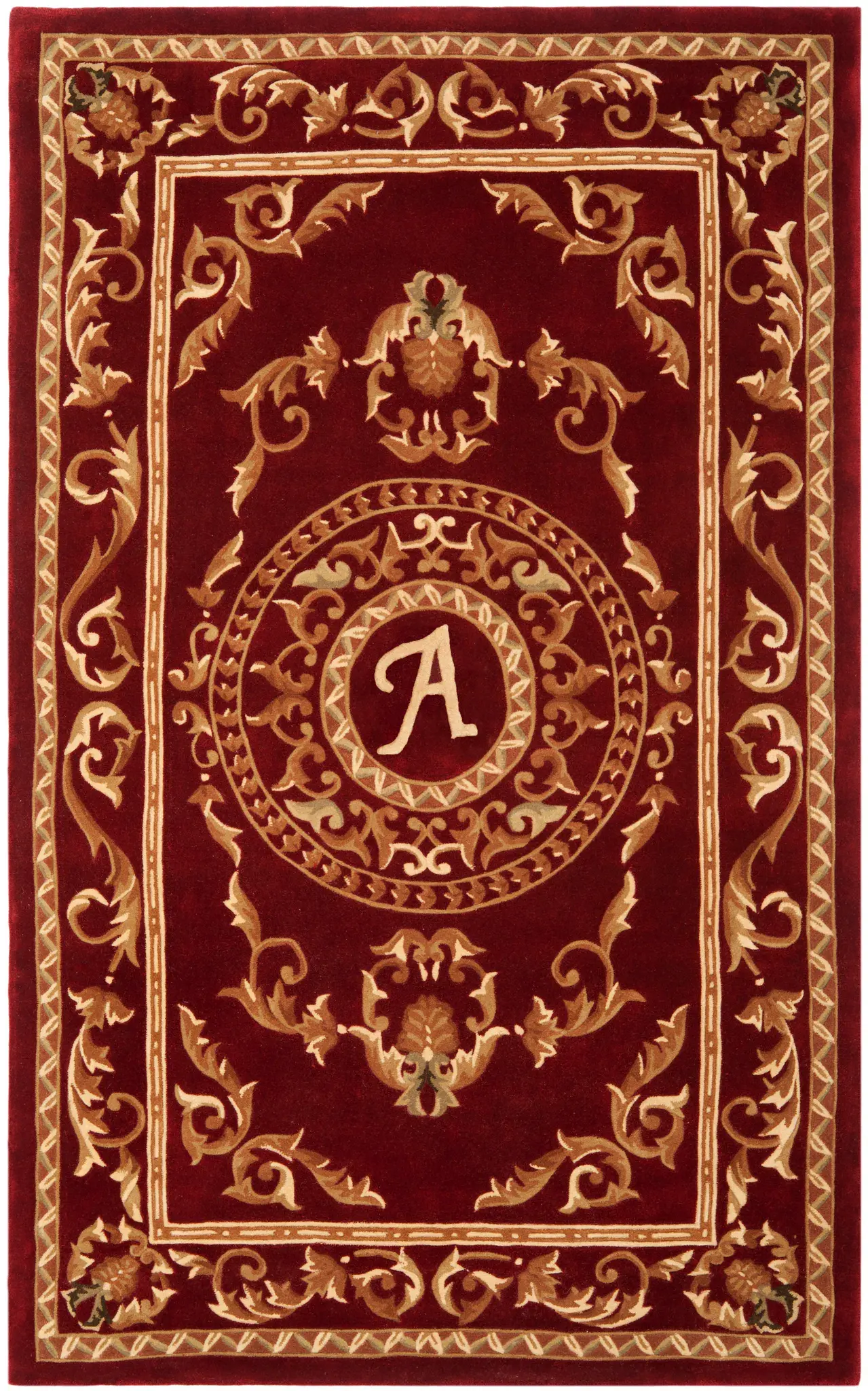 Naples Concentric Scroll Hand-Tufted Wool Rug