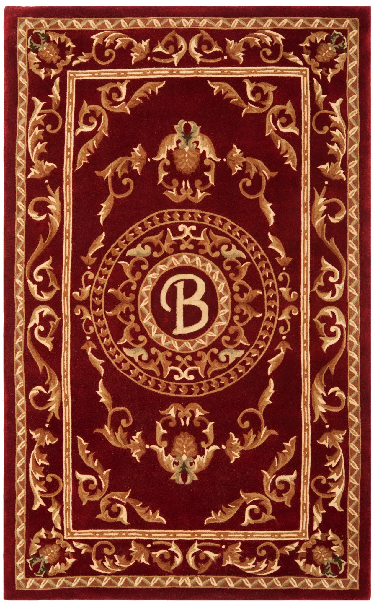 Naples Concentric Scroll Hand-Tufted Wool Rug