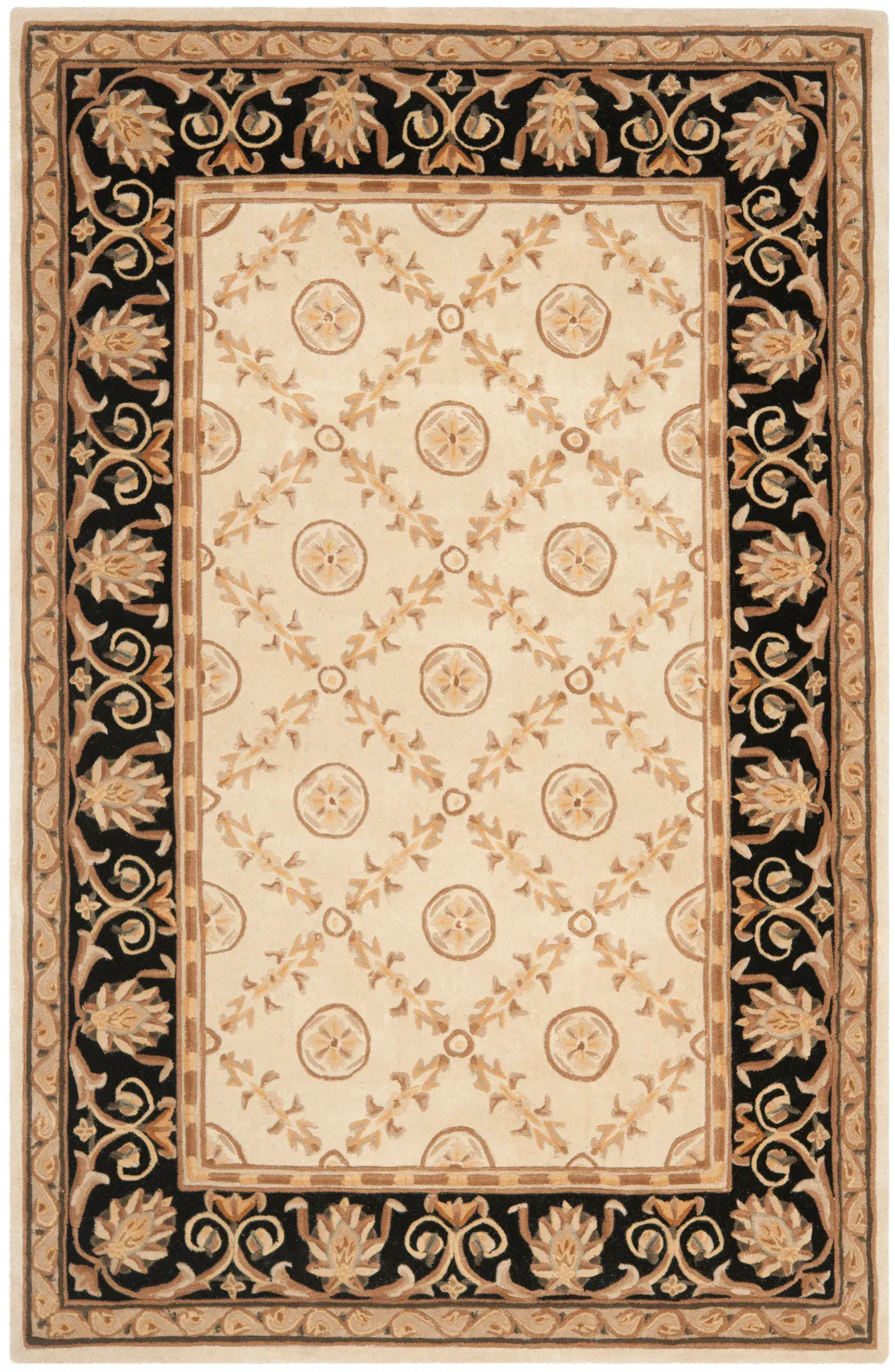 Naples Floral Grid Hand-Tufted Wool Rug