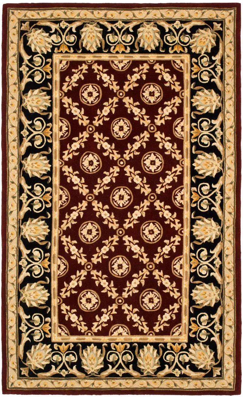 Naples Floral Grid Hand-Tufted Wool Rug