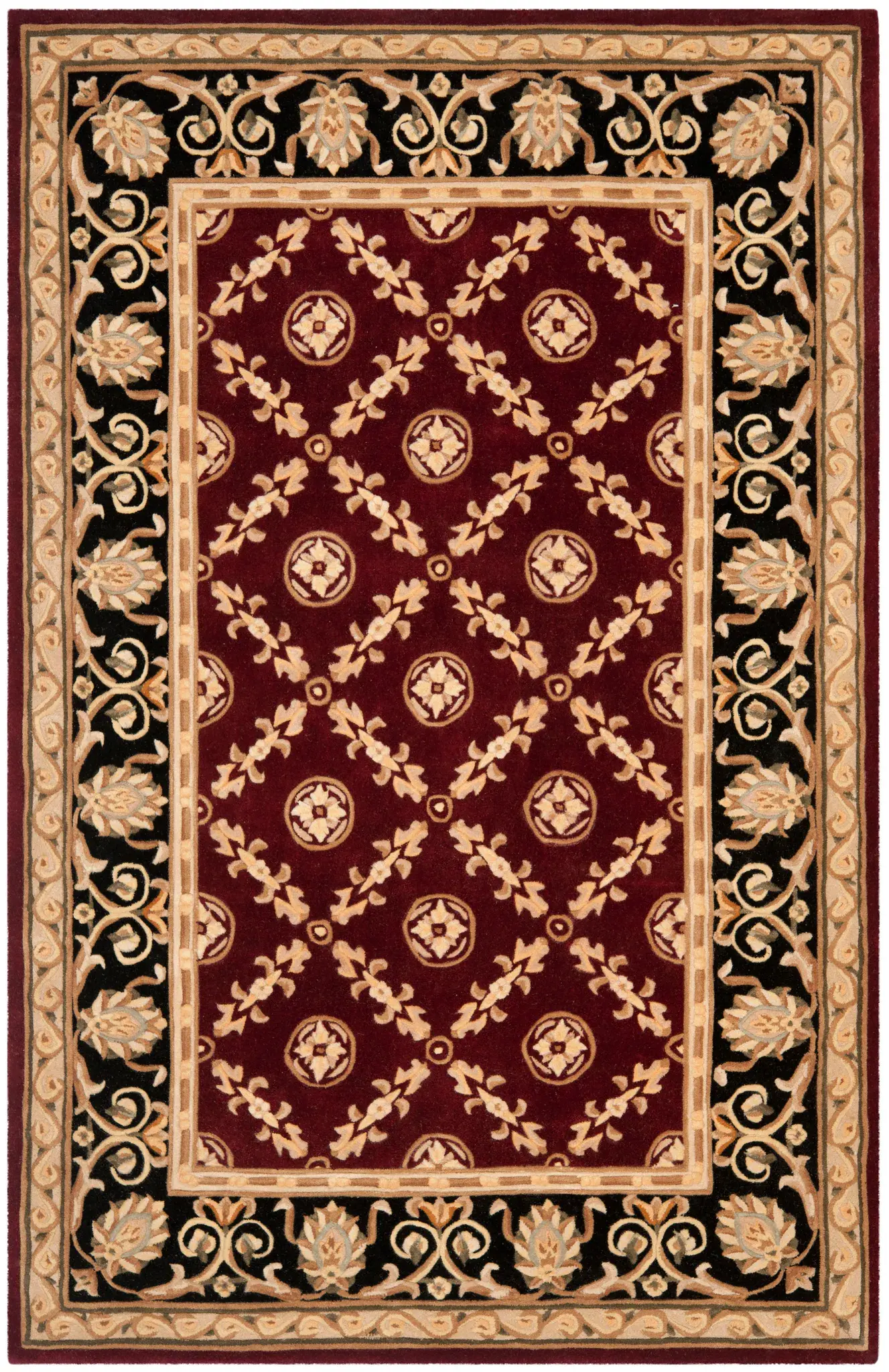 Naples Floral Grid Hand-Tufted Wool Rug