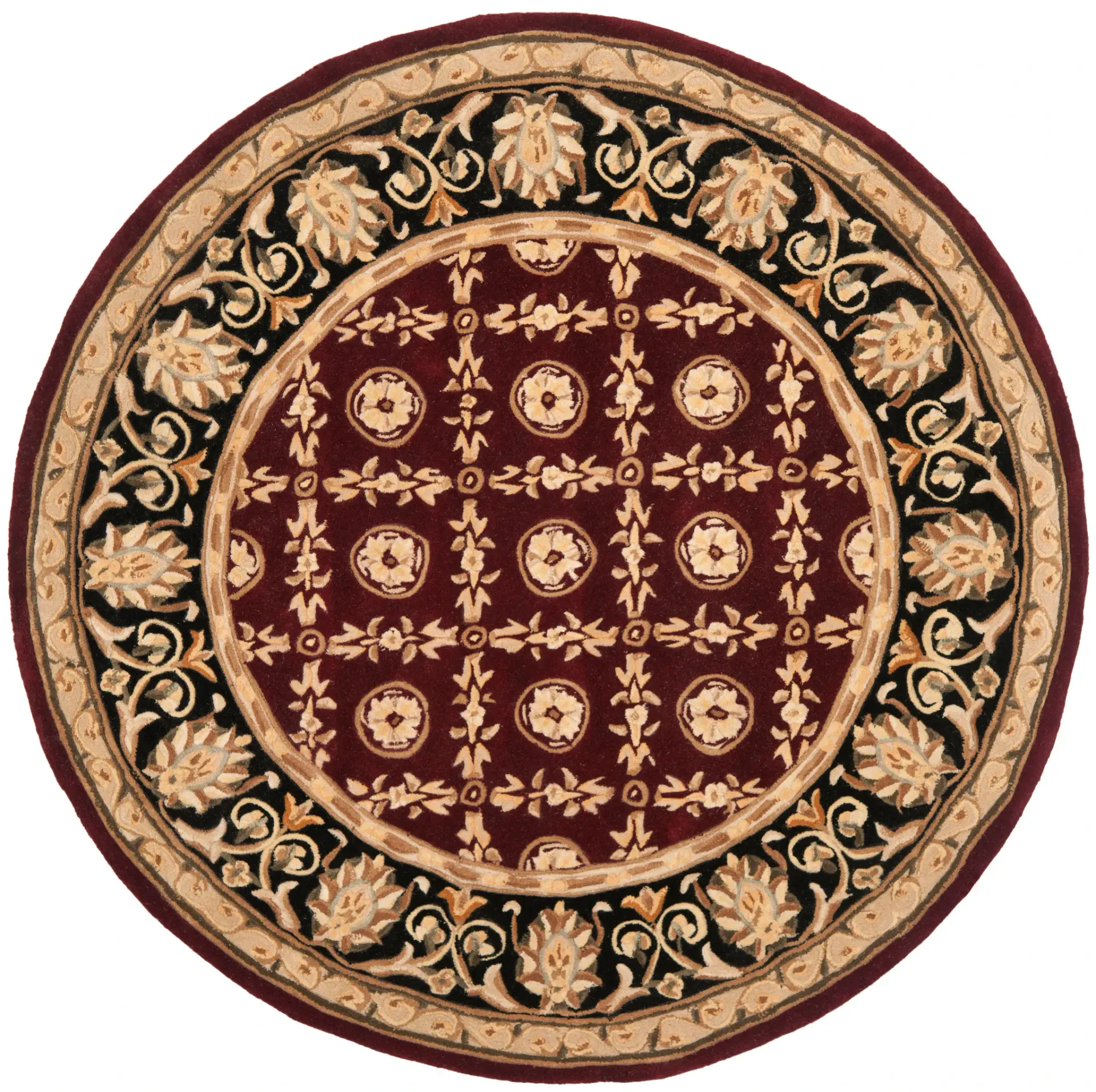 Naples Floral Grid Hand-Tufted Wool Rug